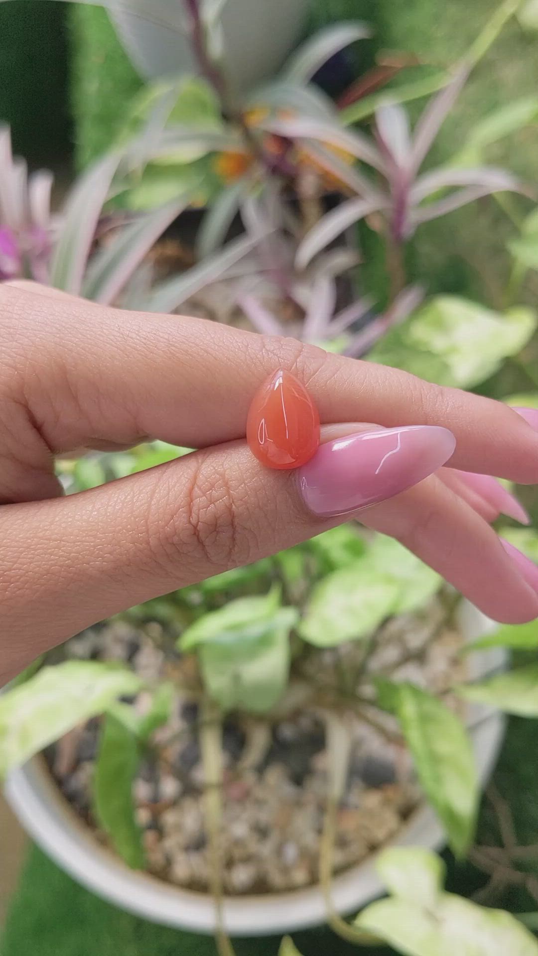 5.82 Ct. Cabochon Carnelian from Brazil Size Video