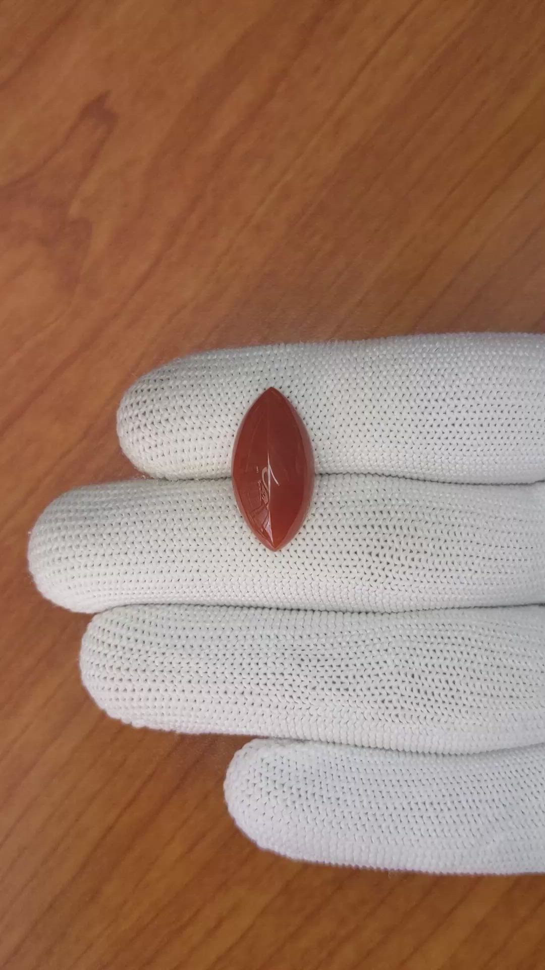 7.23 Ct. Cabochon Carnelian from Brazil Size Video