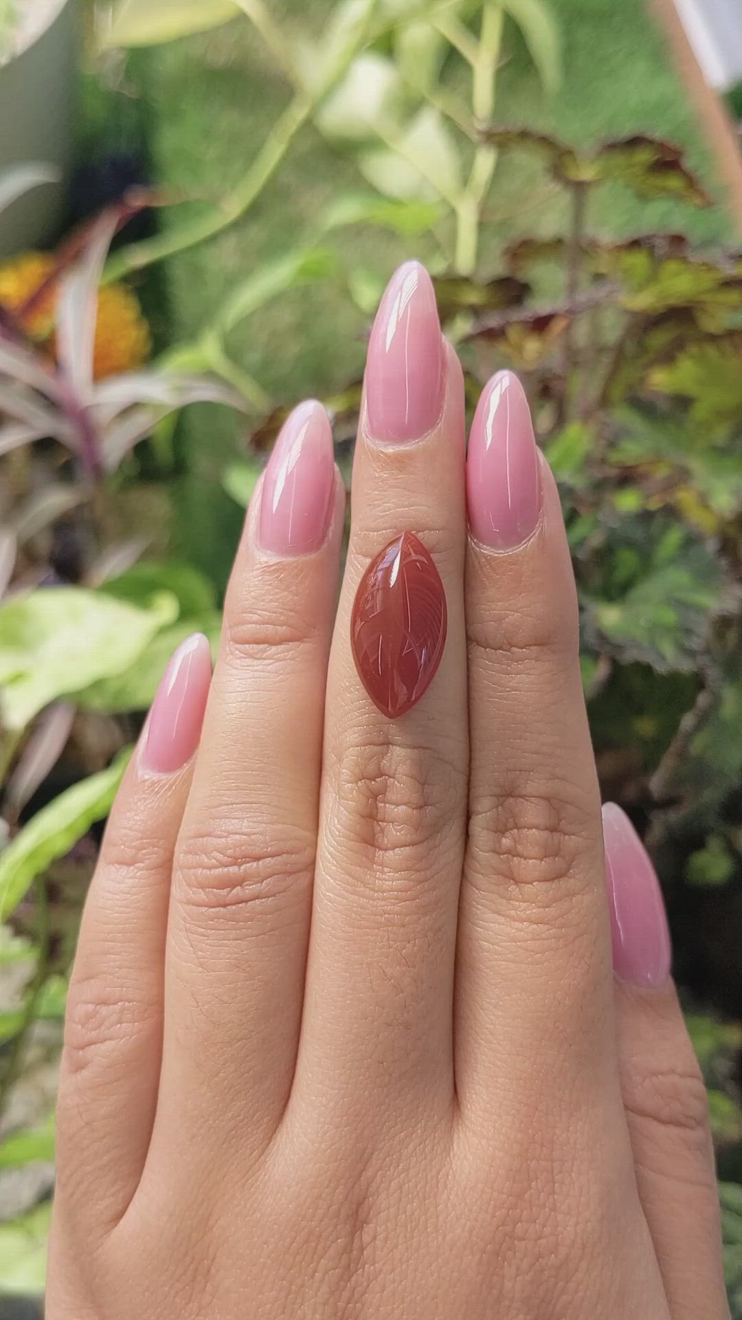 7.23 Ct. Cabochon Carnelian from Brazil Size Video