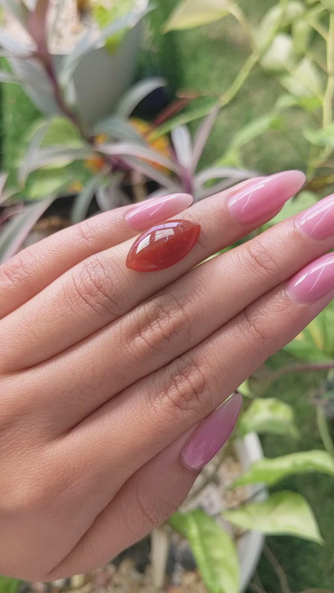 7.23 Ct. Cabochon Carnelian from Brazil Size Video