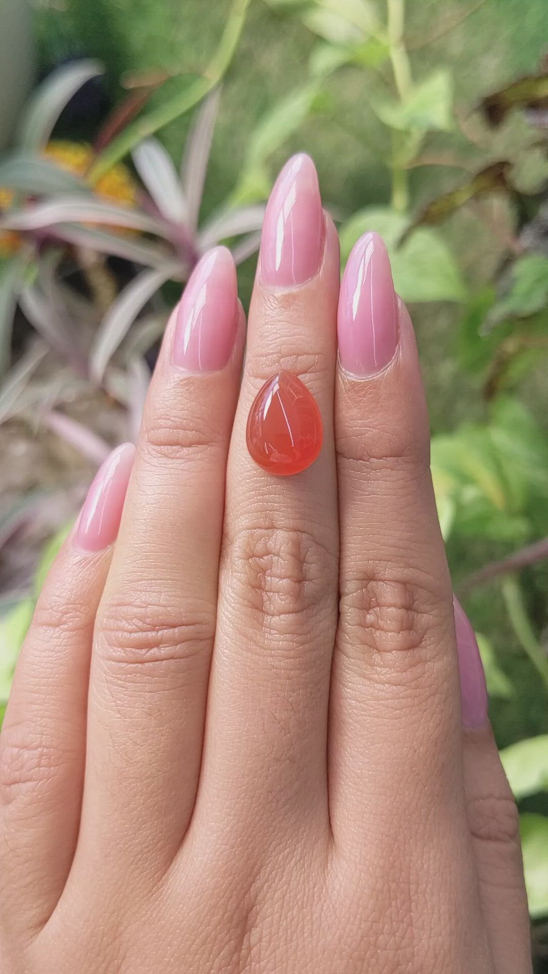 5.57 Ct. Cabochon Carnelian from Brazil Size Video