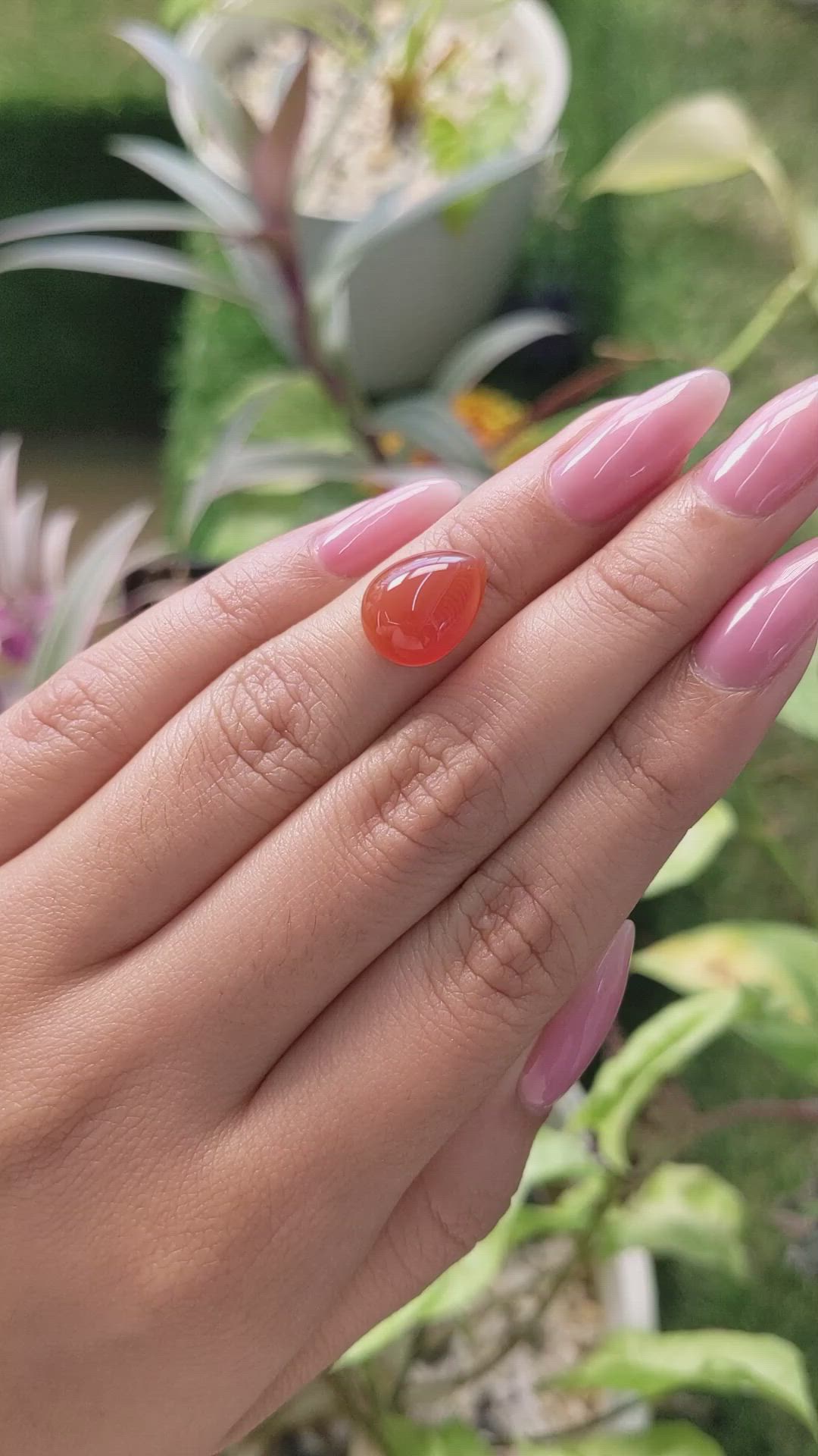 5.57 Ct. Cabochon Carnelian from Brazil Size Video