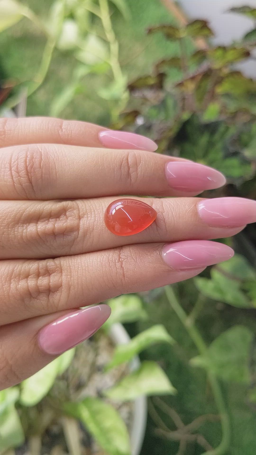 5.57 Ct. Cabochon Carnelian from Brazil Size Video