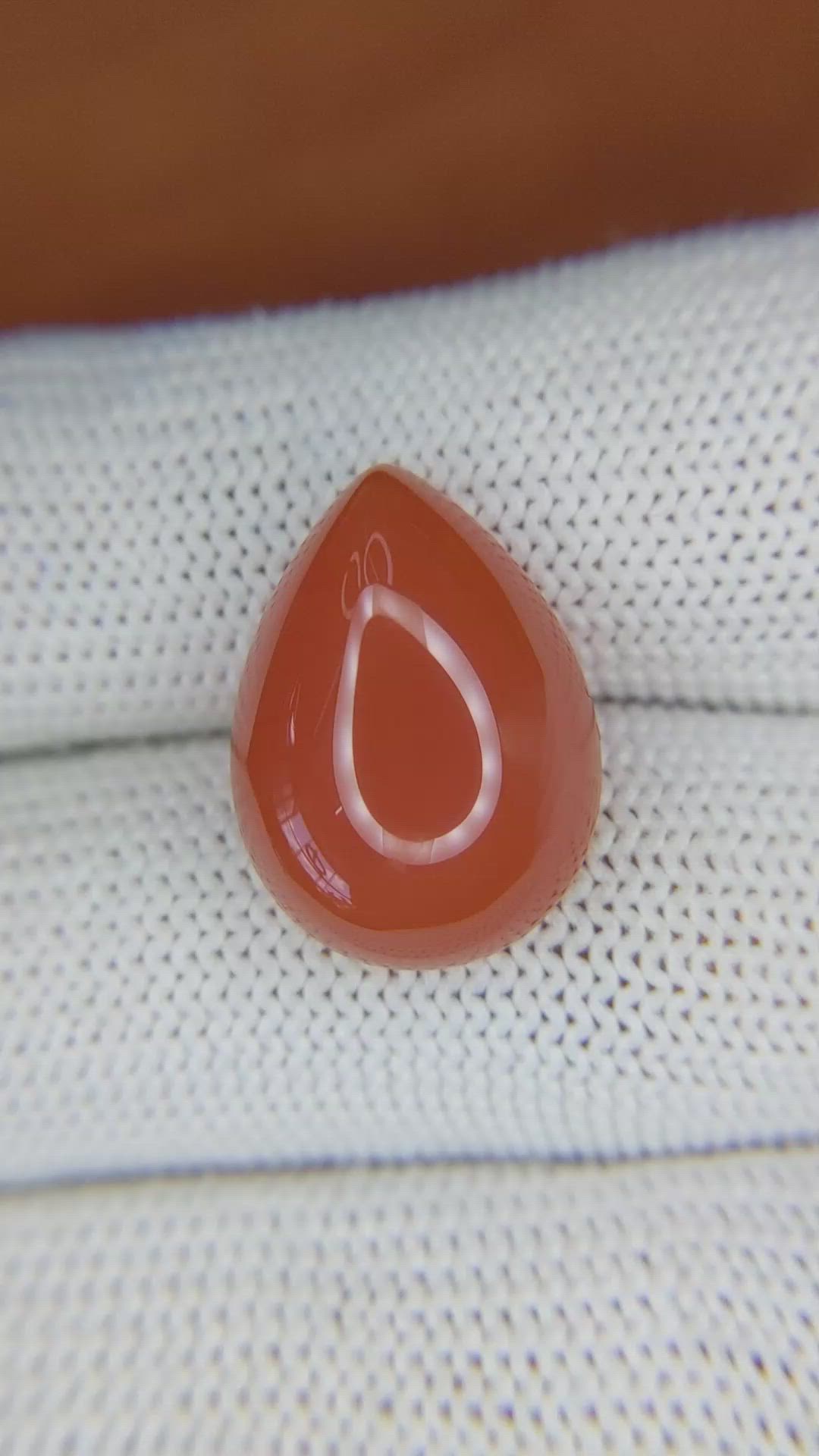11.34 Ct. Cabochon Carnelian from Brazil Size Video