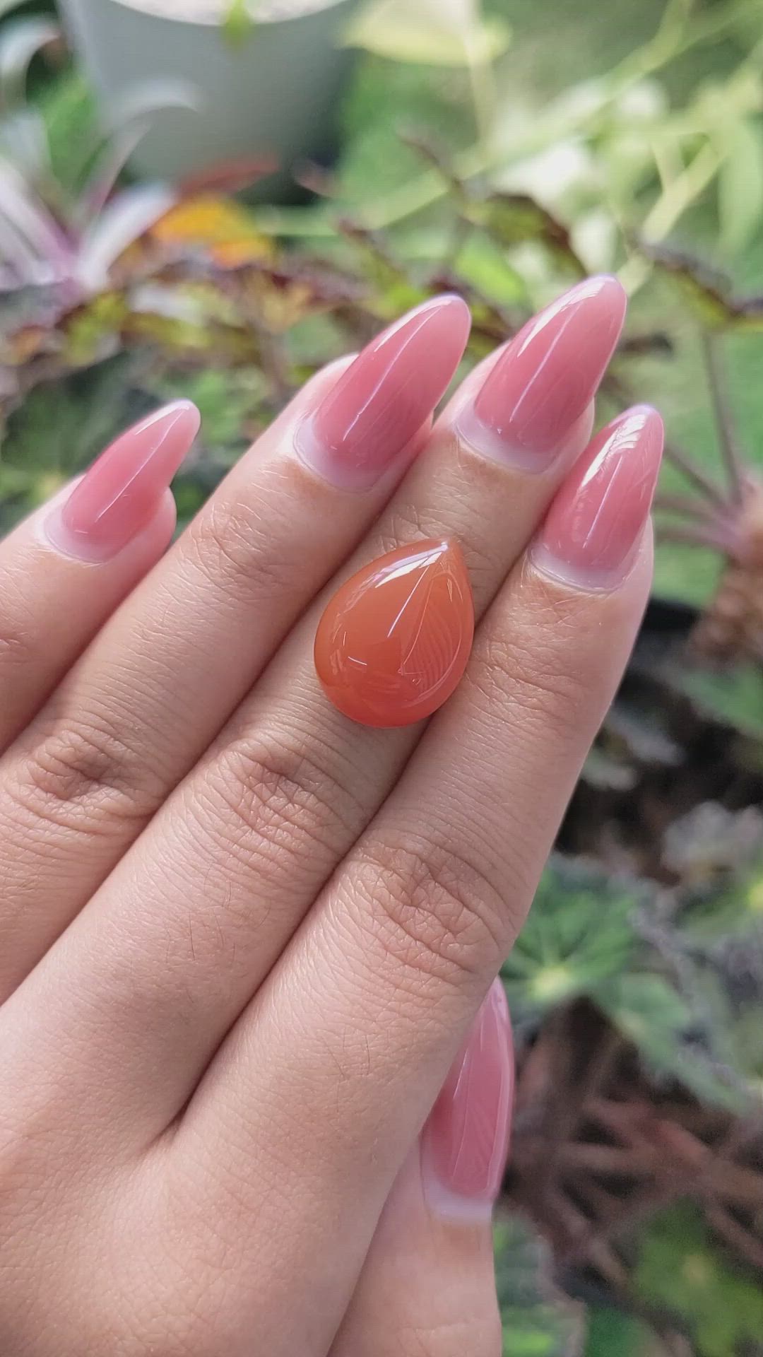 11.34 Ct. Cabochon Carnelian from Brazil Size Video