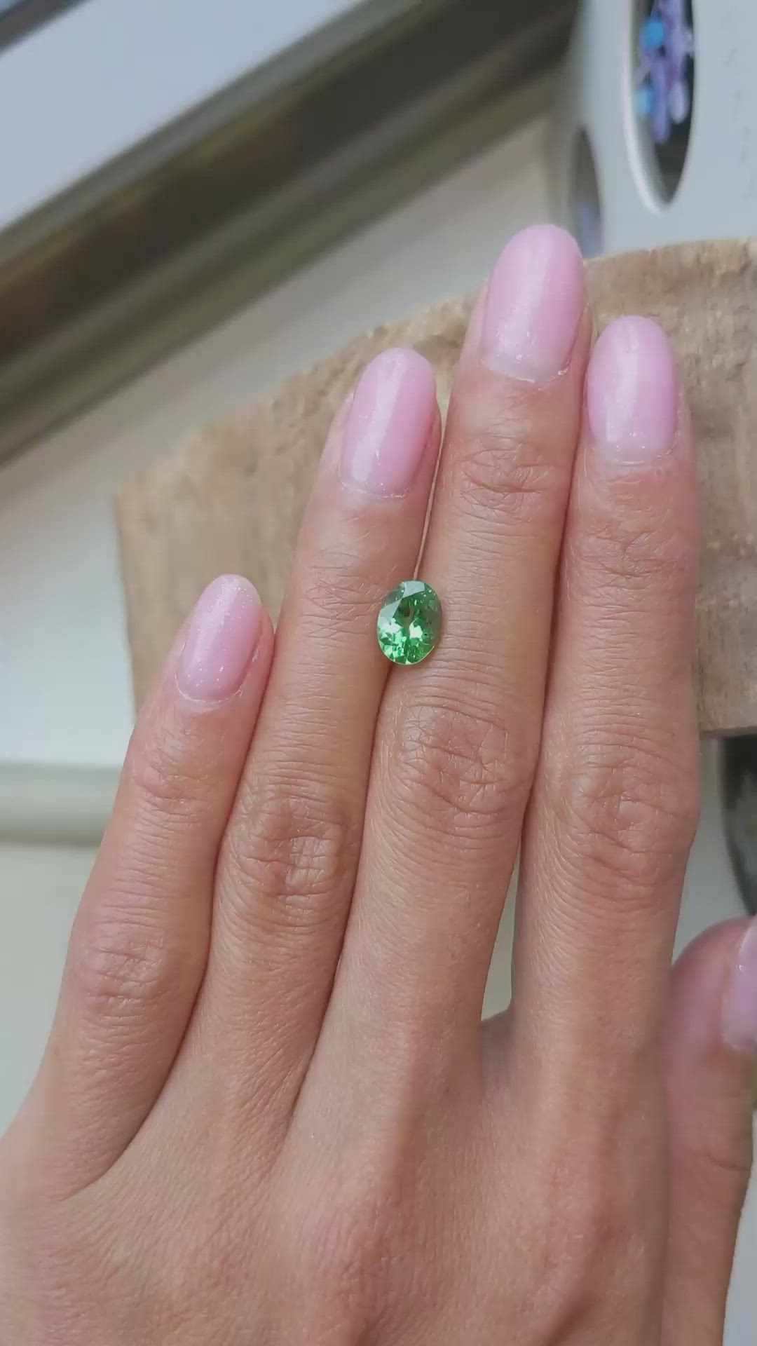 1.82 Ct. Tsavorite Garnet from Madagascar Size Video