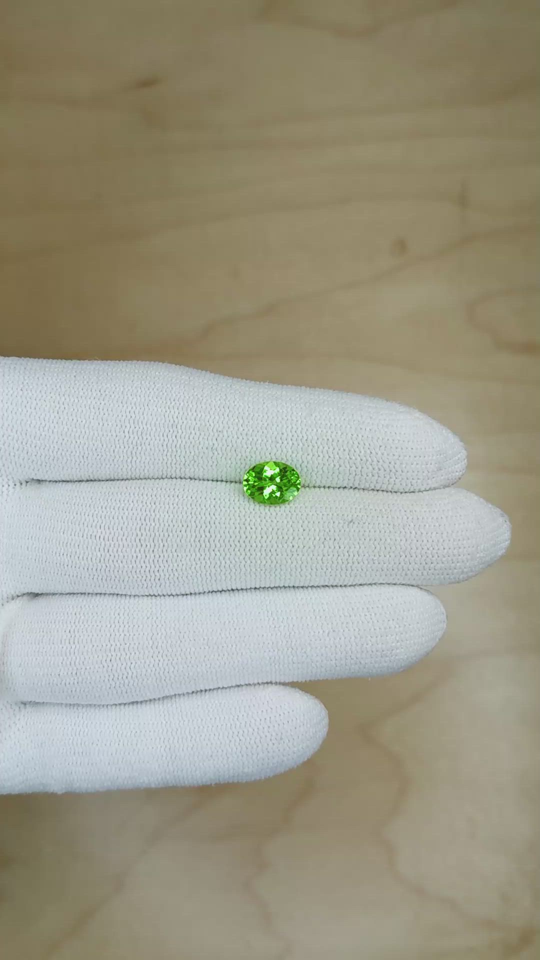 1.82 Ct. Tsavorite Garnet from Madagascar Size Video