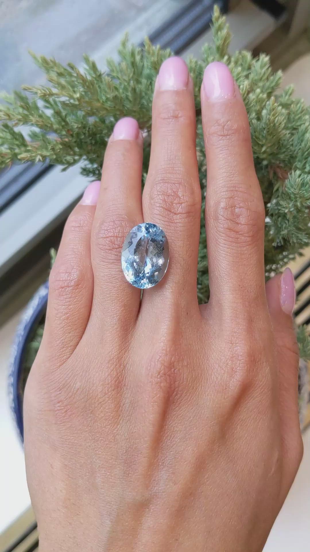 13.06 Ct. Aquamarine from Brazil Size Video