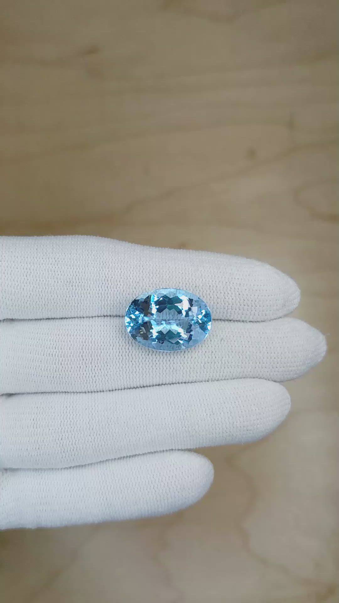 13.06 Ct. Aquamarine from Brazil Size Video