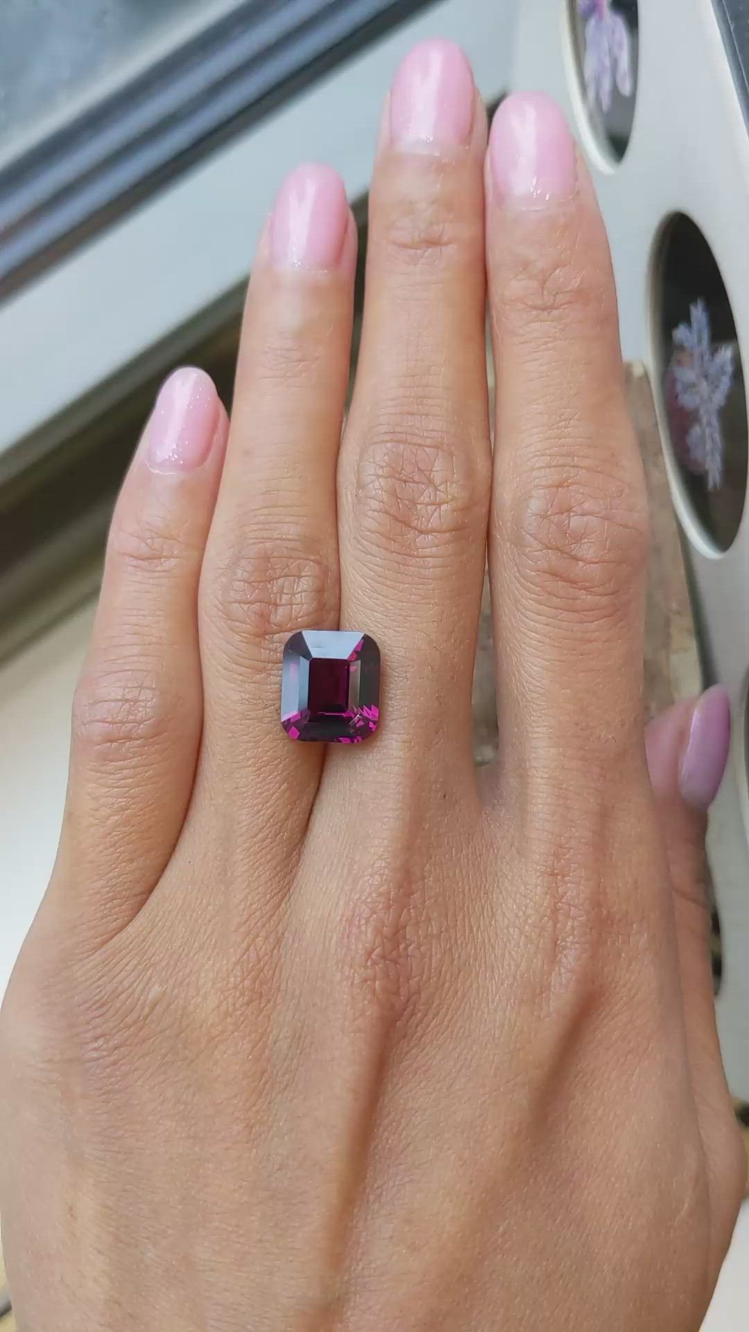 7.27 Ct. Garnet from Ceylon (Sri Lanka) Size Video