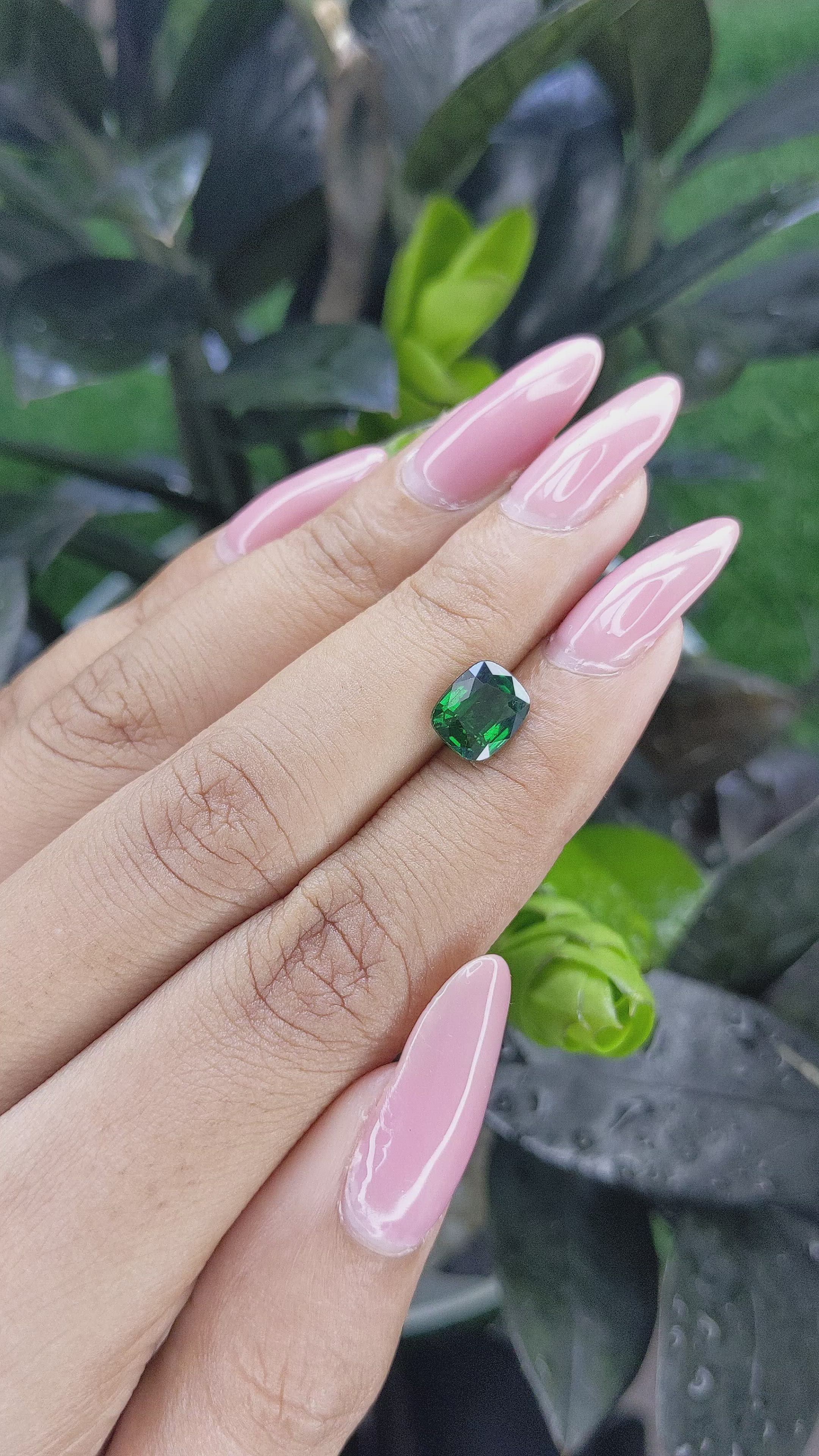 2.06 Ct. Tsavorite Garnet from Tanzania Size Video