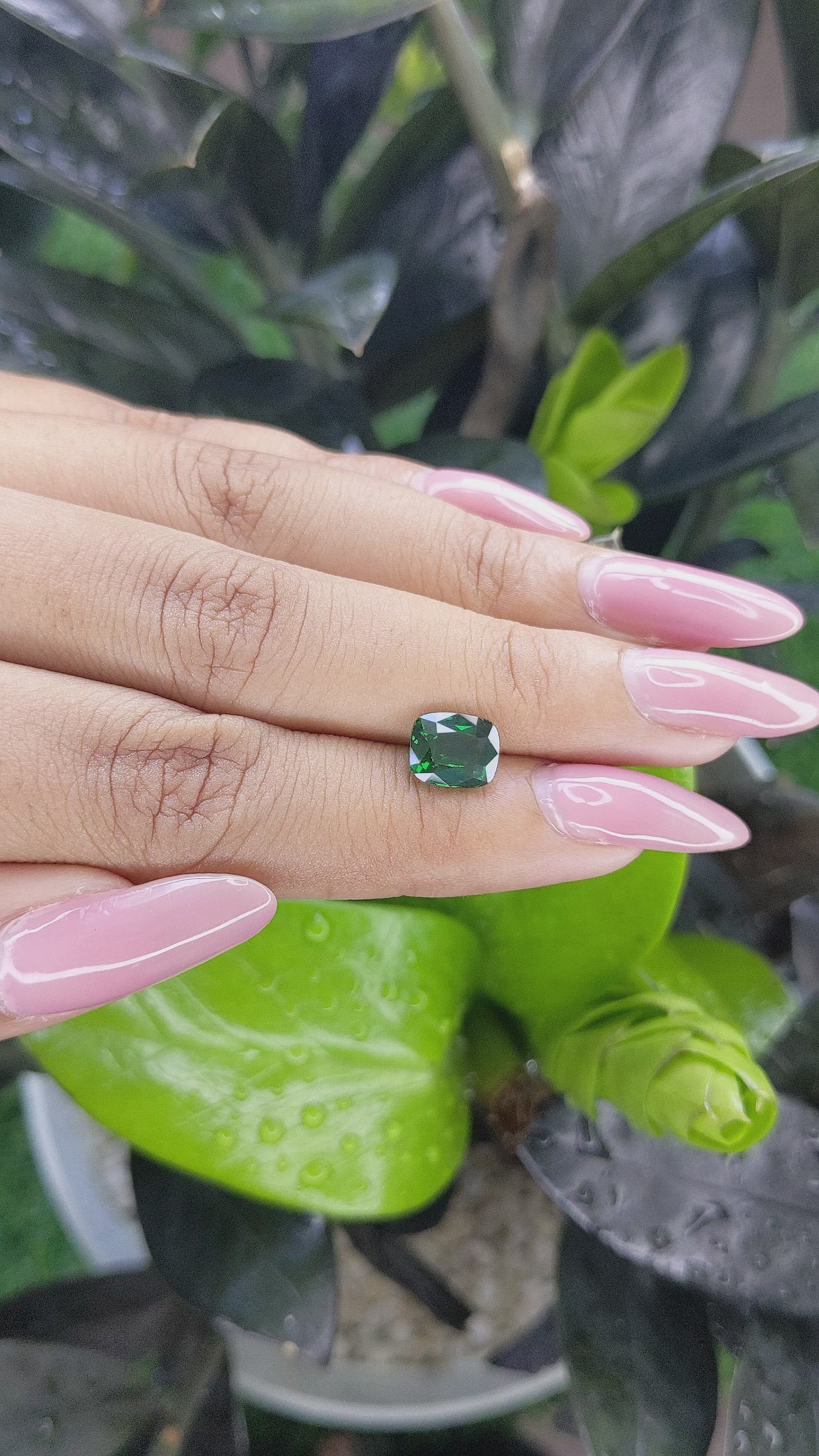 2.06 Ct. Tsavorite Garnet from Tanzania Size Video