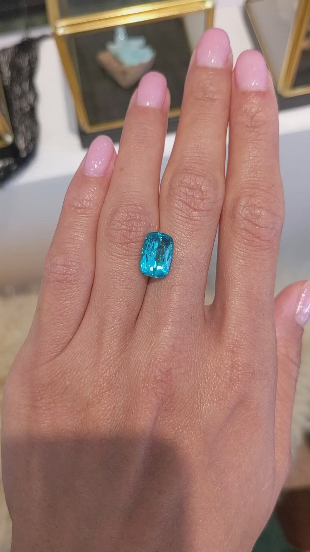 4.38 Ct. Paraiba Tourmaline from Brazil Size Video