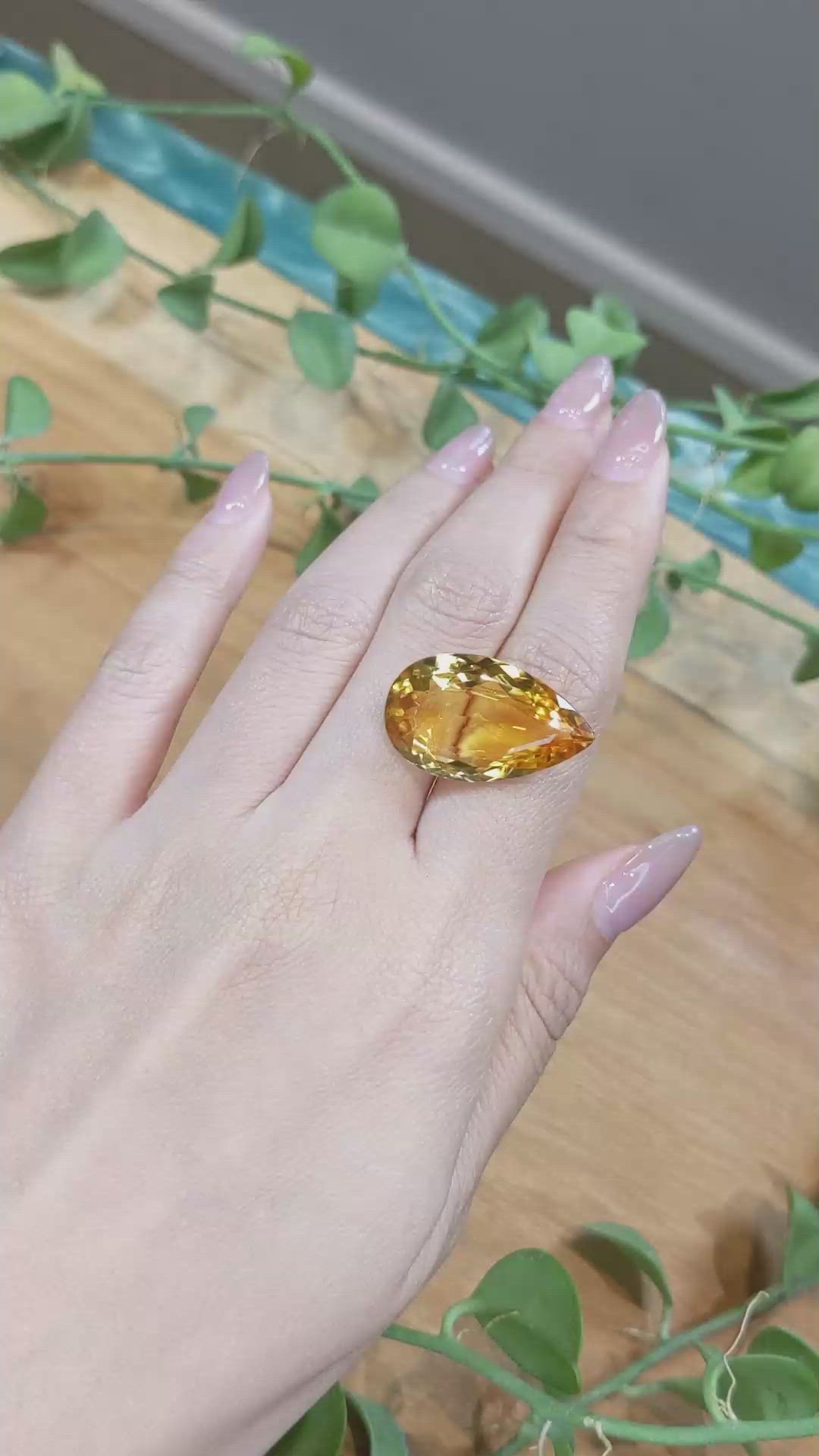 21.07 Ct. Citrine from Brazil Size Video
