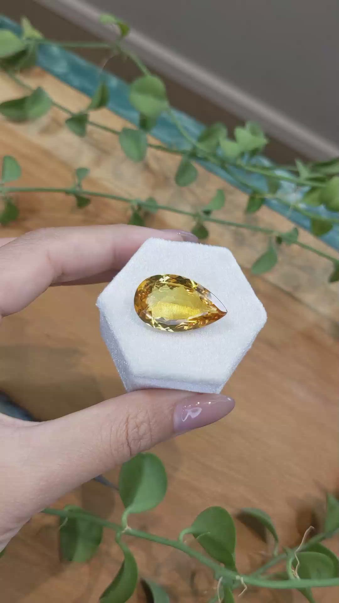 21.07 Ct. Citrine from Brazil Size Video