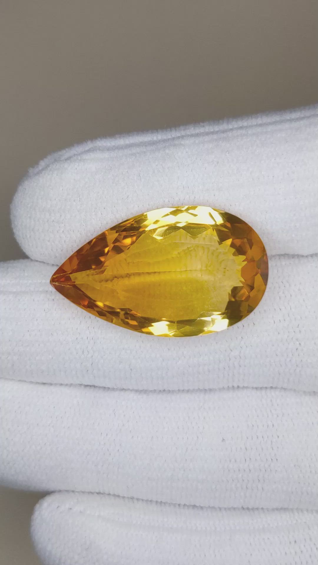 21.07 Ct. Citrine from Brazil Size Video