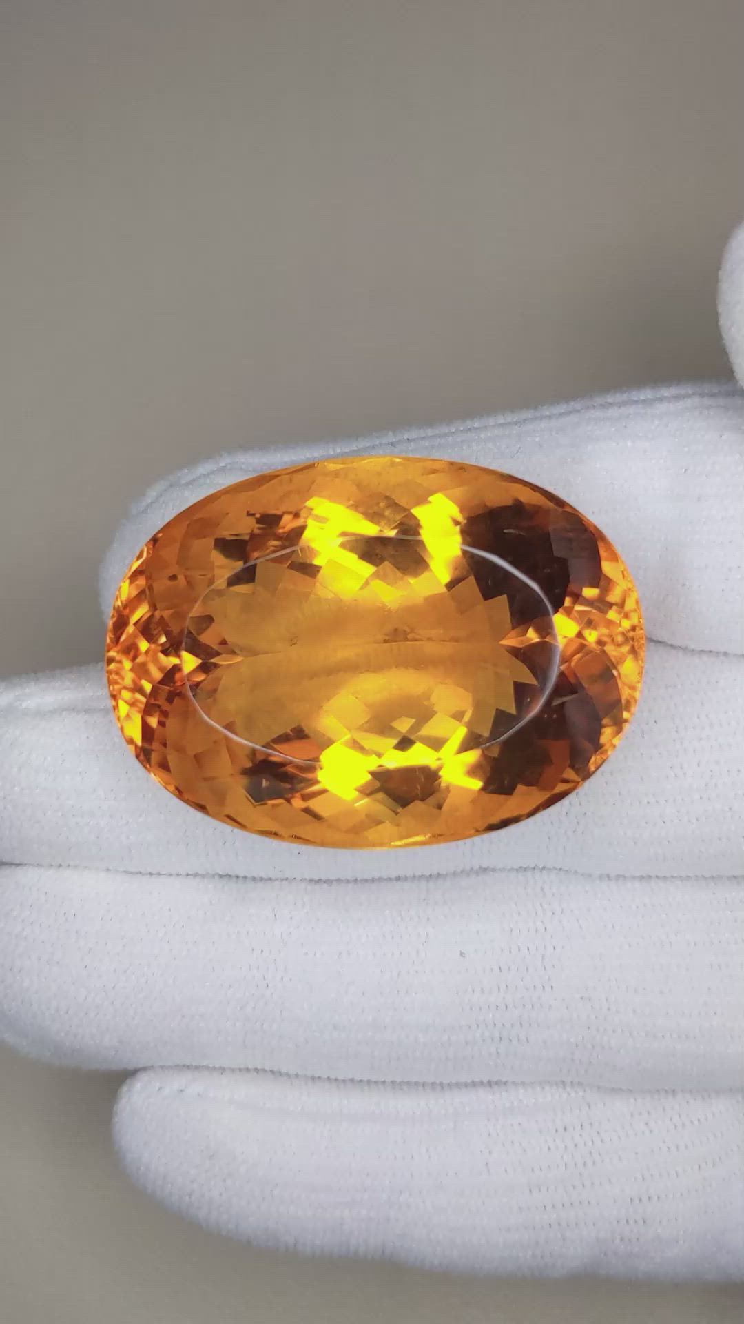 106.95 Ct. Citrine from Brazil Size Video