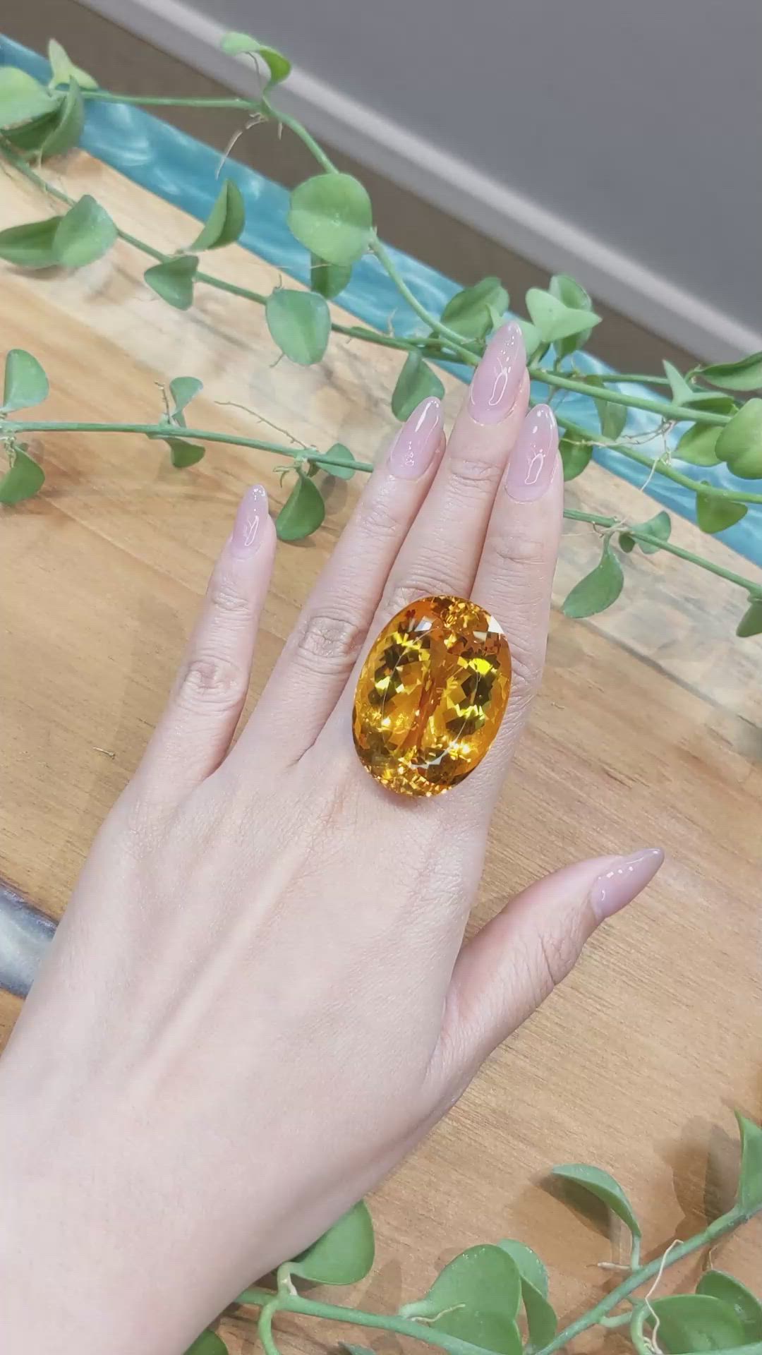 106.95 Ct. Citrine from Brazil Size Video