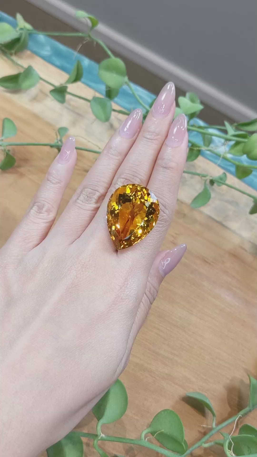 64.32 Ct. Citrine from Brazil Size Video