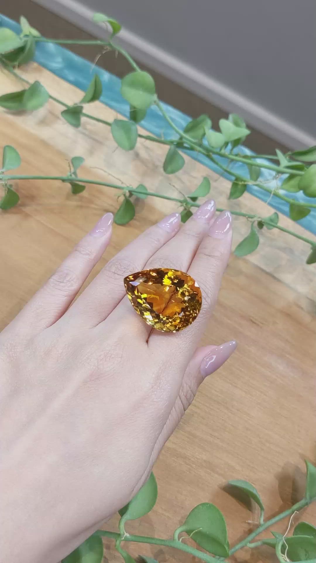 64.32 Ct. Citrine from Brazil Size Video