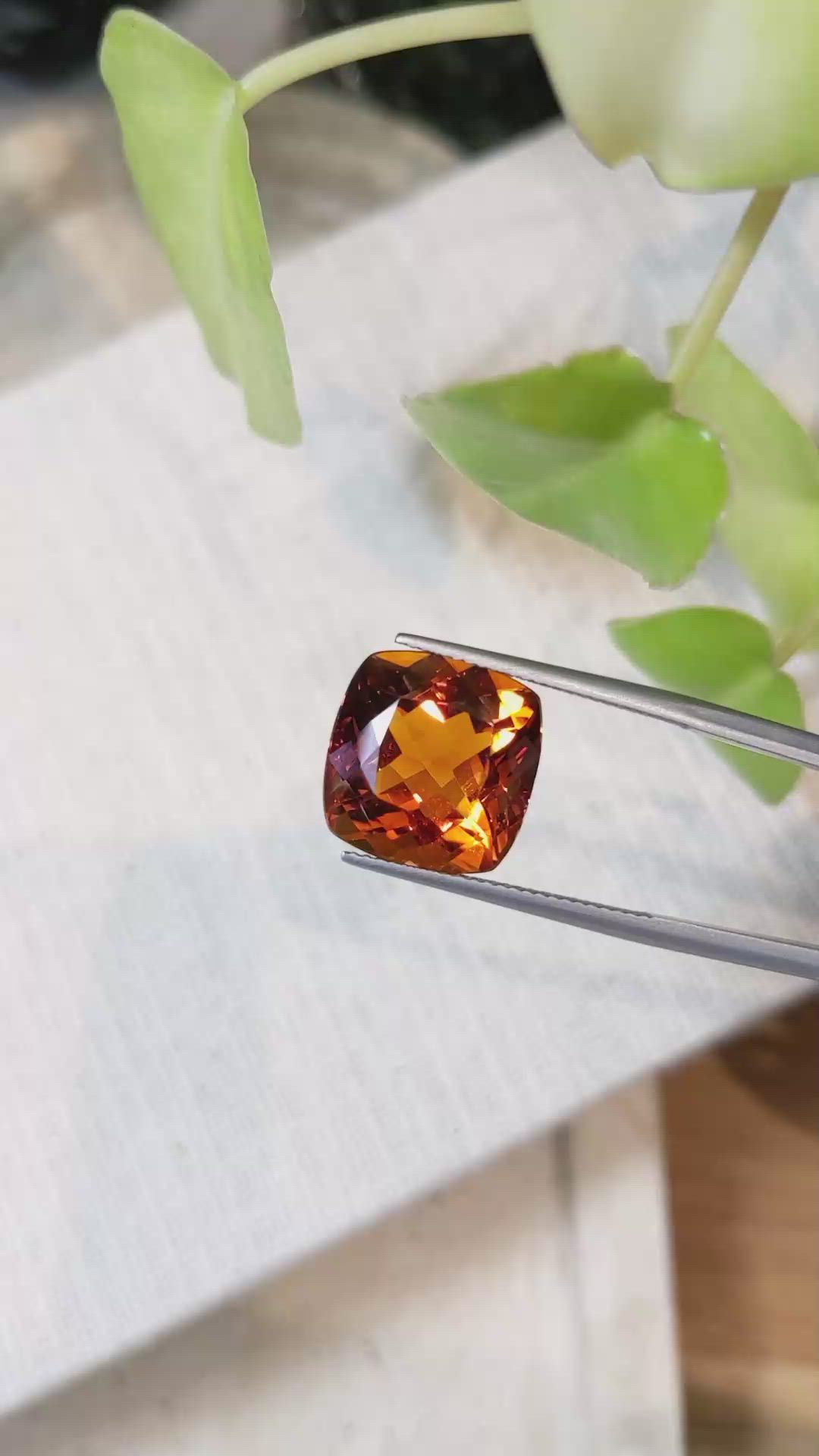 10.00 Ct. Madeira Citrine from Brazil Size Video