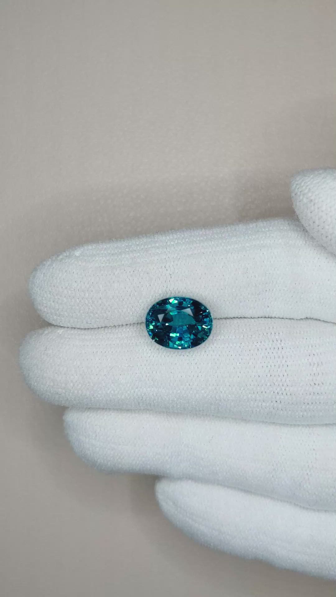 6.64 Ct. Zircon from Cambodia Size Video