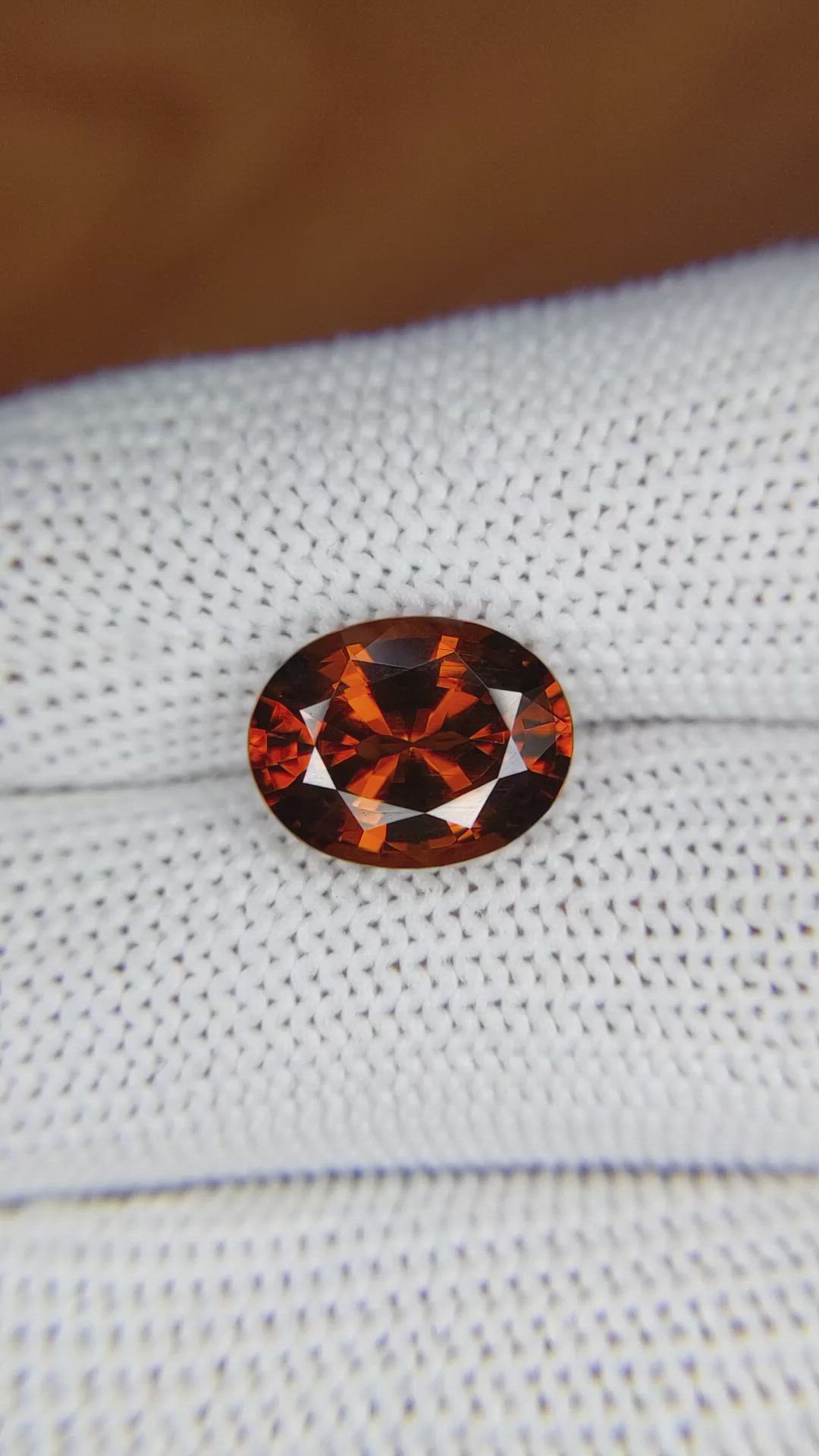 5.37 Ct. Hessonite Garnet from Madagascar Size Video