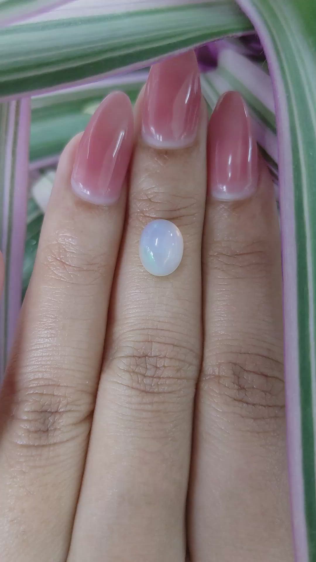 1.38 Ct. Cabochon White Opal from Australia Size Video