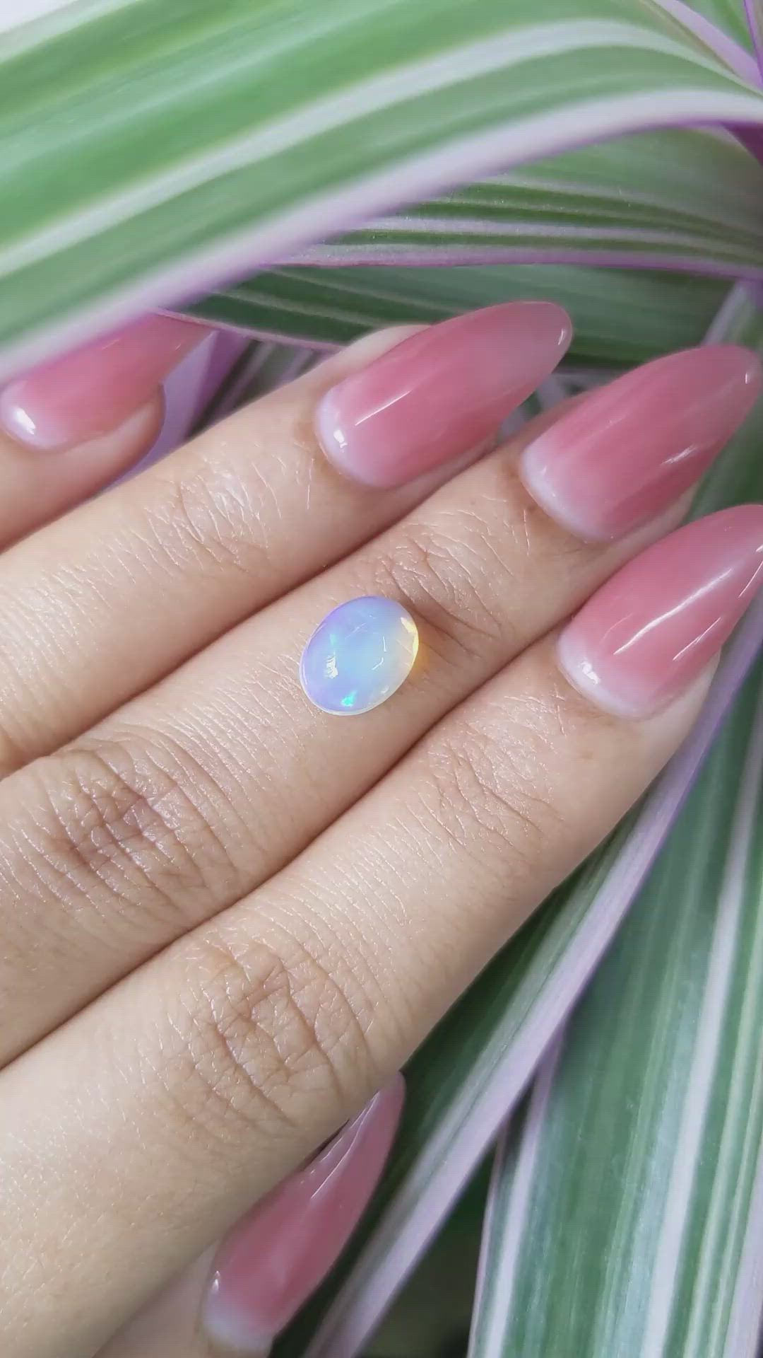 1.41 Ct. Cabochon White Opal from Australia Size Video