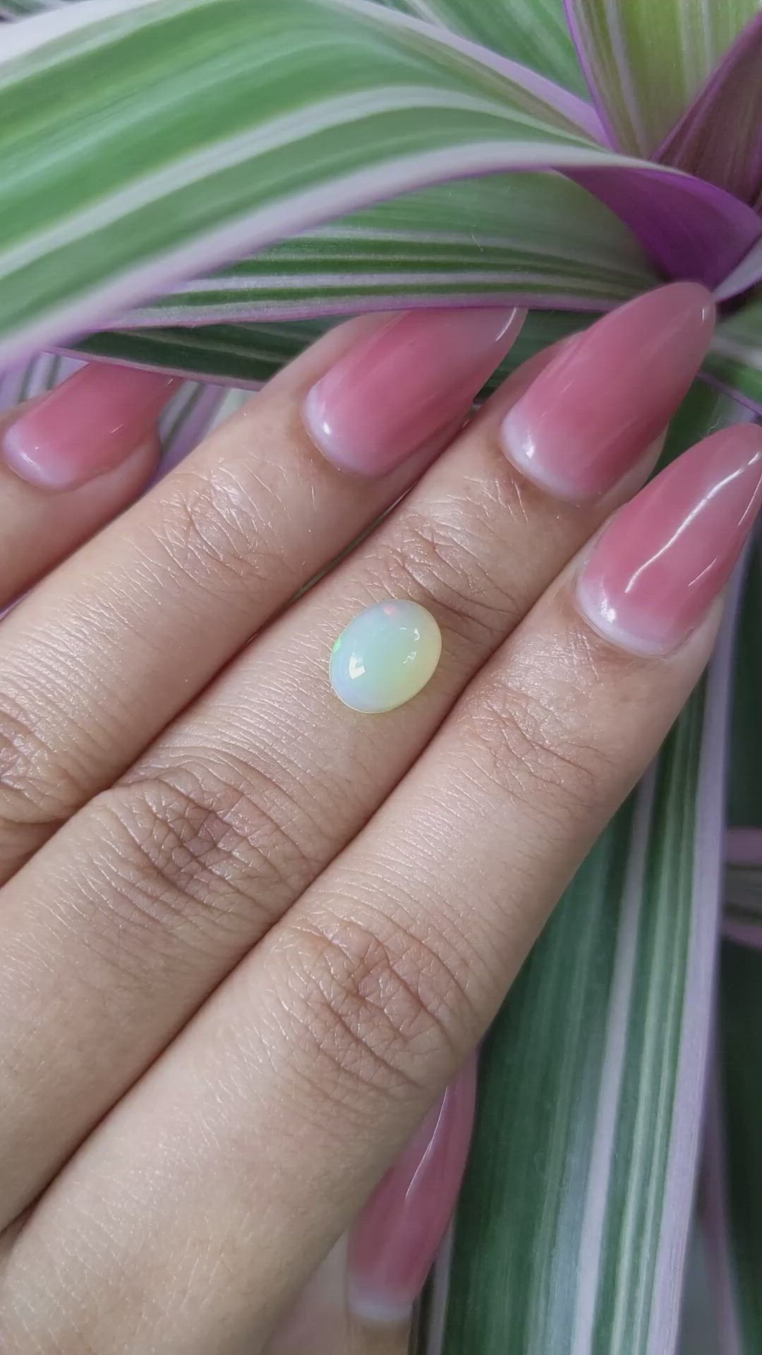 1.13 Ct. Cabochon White Opal from Australia Size Video