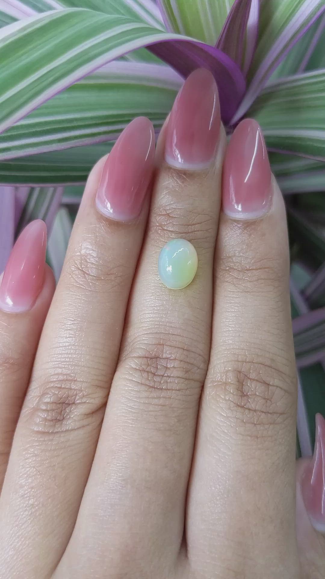 1.13 Ct. Cabochon White Opal from Australia Size Video