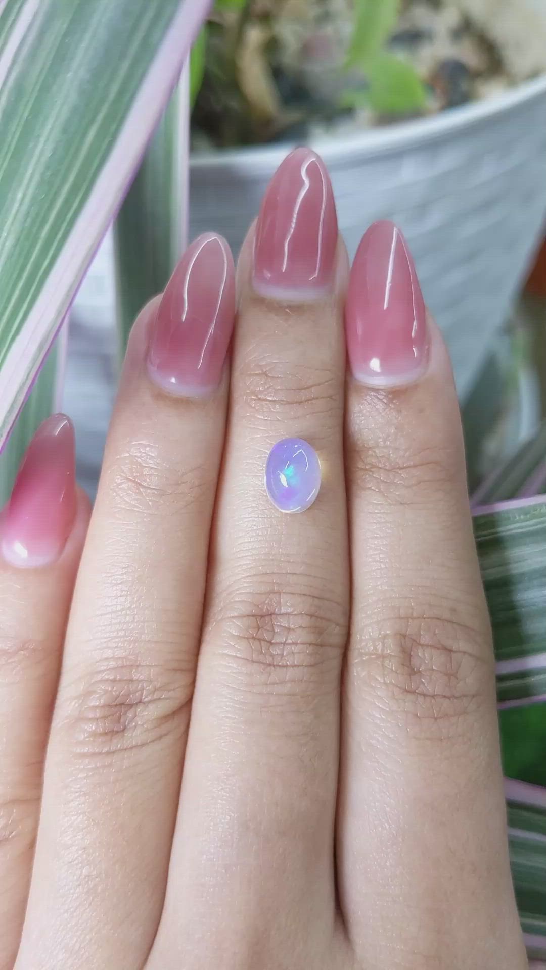 1.18 Ct. Cabochon White Opal from Australia Size Video