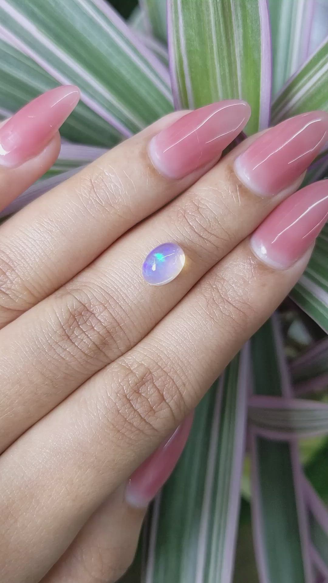 1.18 Ct. Cabochon White Opal from Australia Size Video