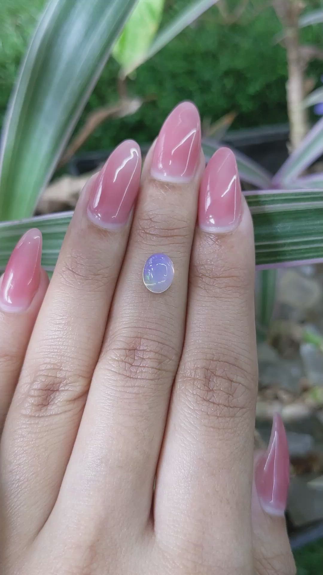 1.03 Ct. Cabochon White Opal from Australia Size Video