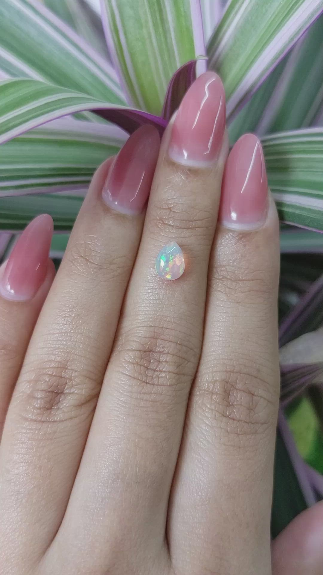 0.68 Ct. Cabochon White Opal from Australia Size Video