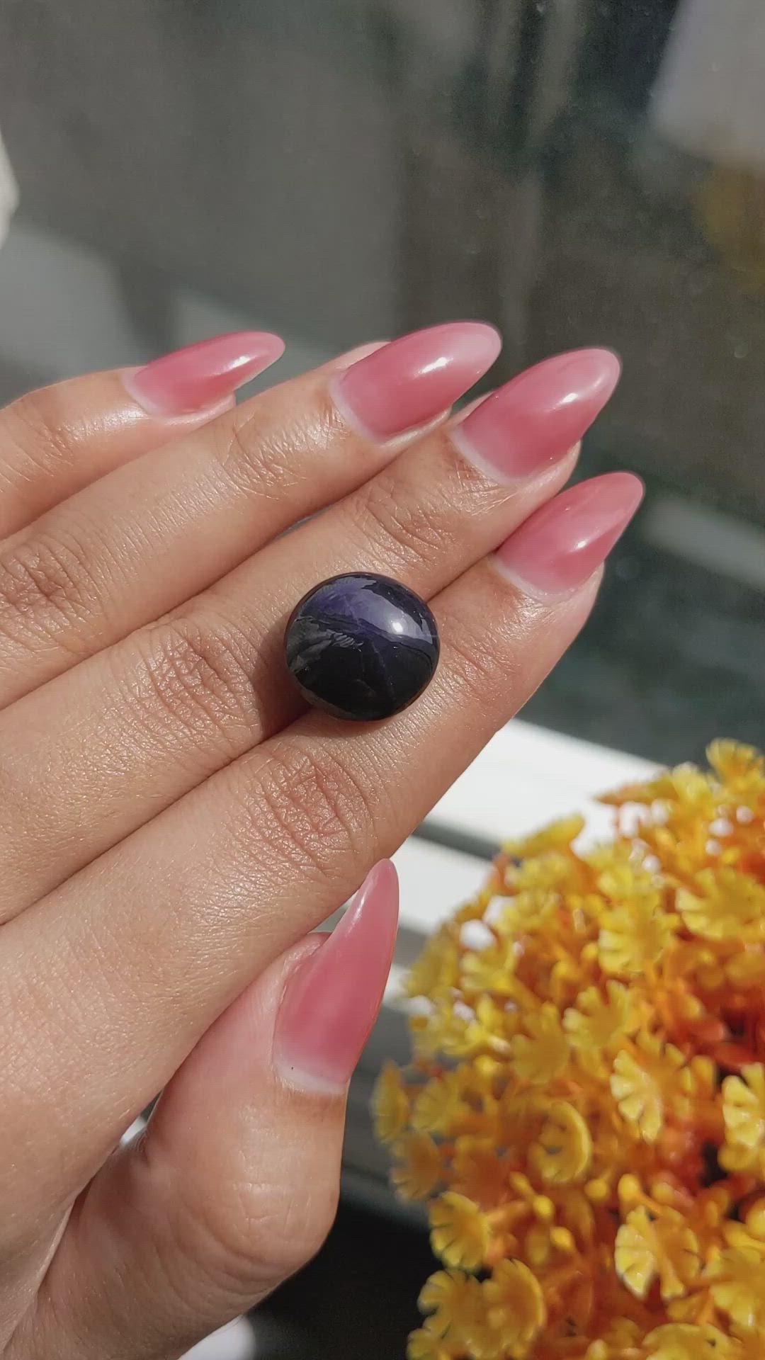 18.24 Ct. Purple Star Garnet from Ceylon (Sri Lanka) Size Video