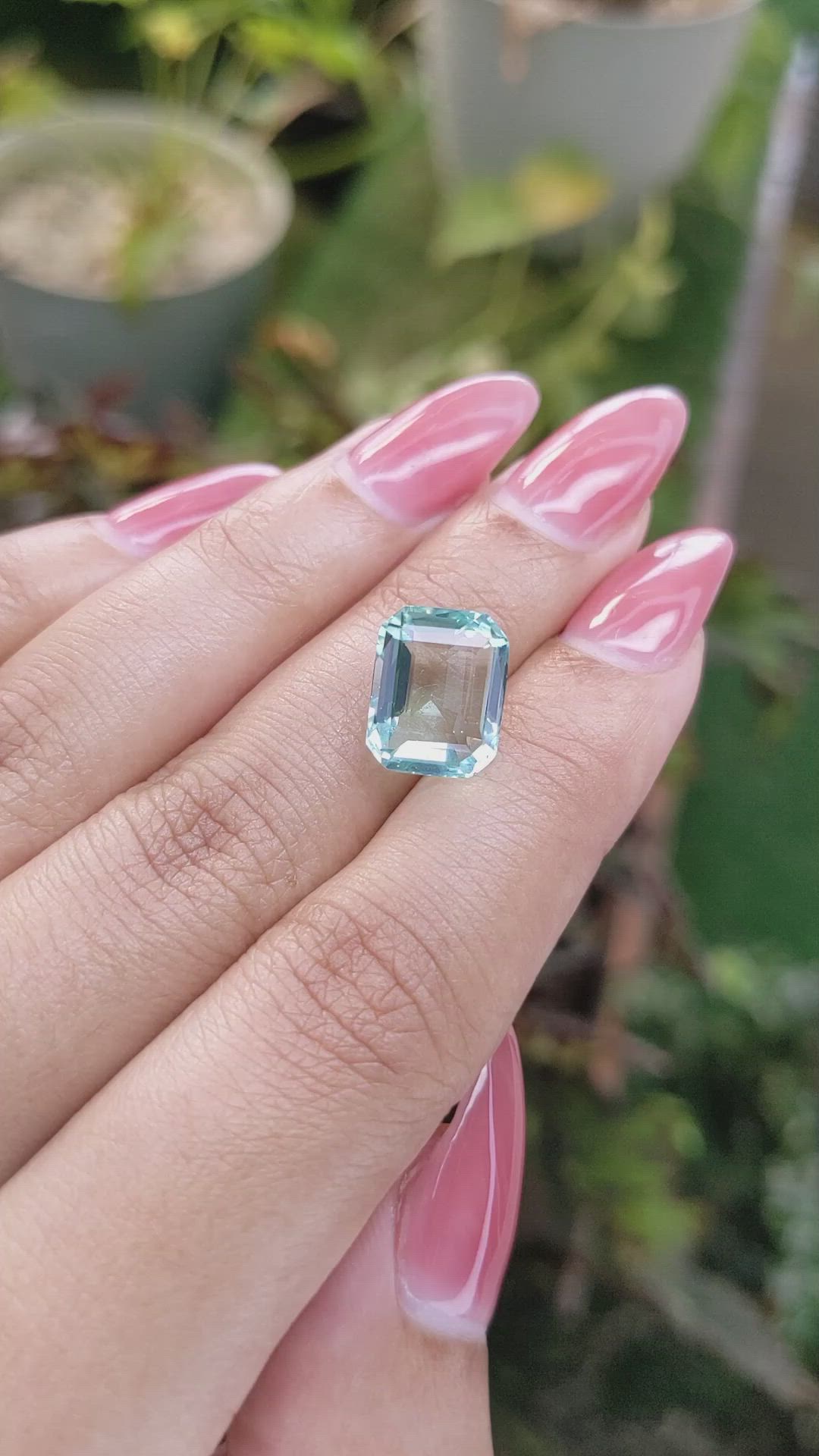 4.76 Ct. Aquamarine from Brazil Size Video