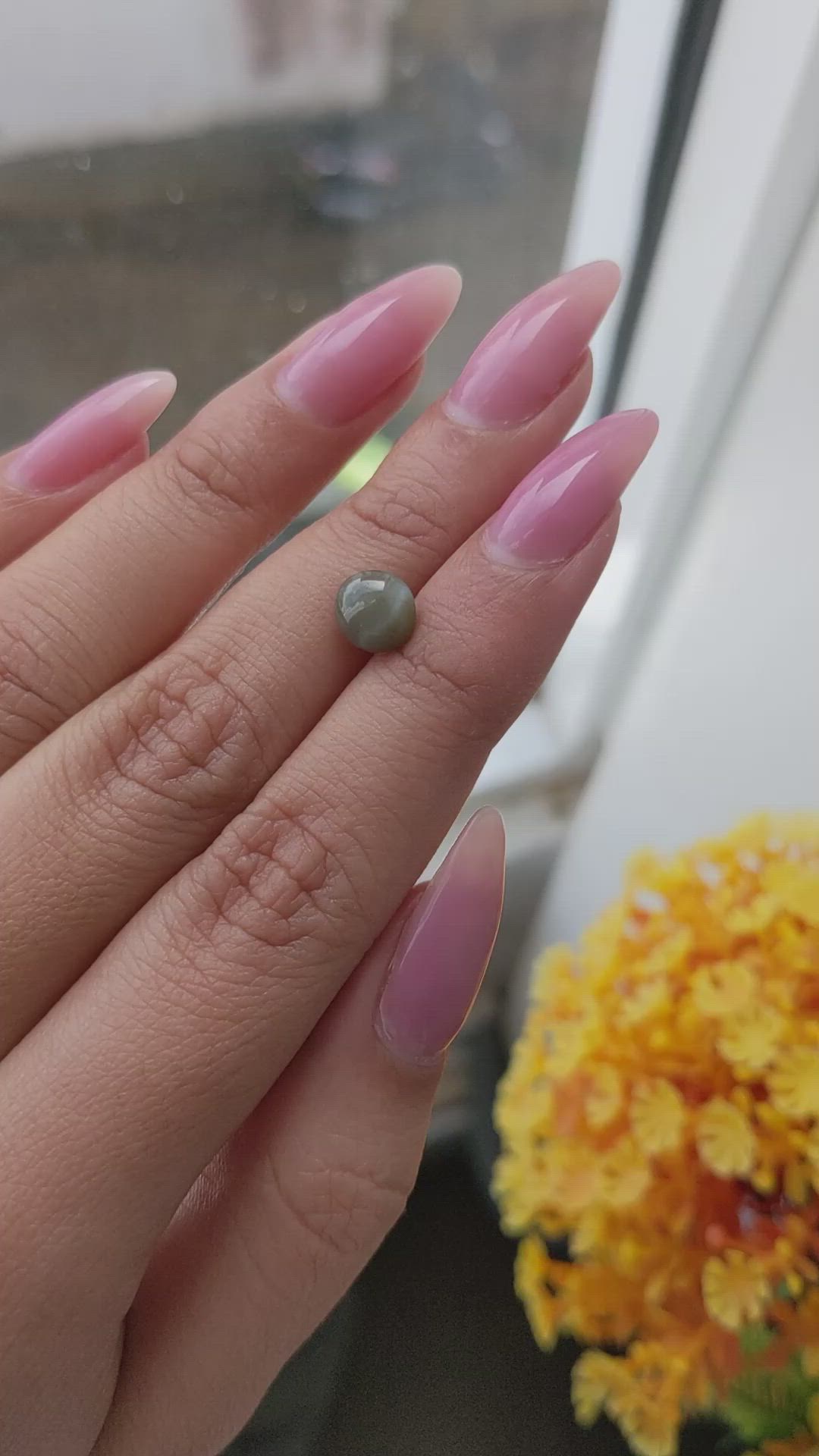 2.33 Ct. Cabochon Chrysoberyl from Ceylon (Sri Lanka) Size Video