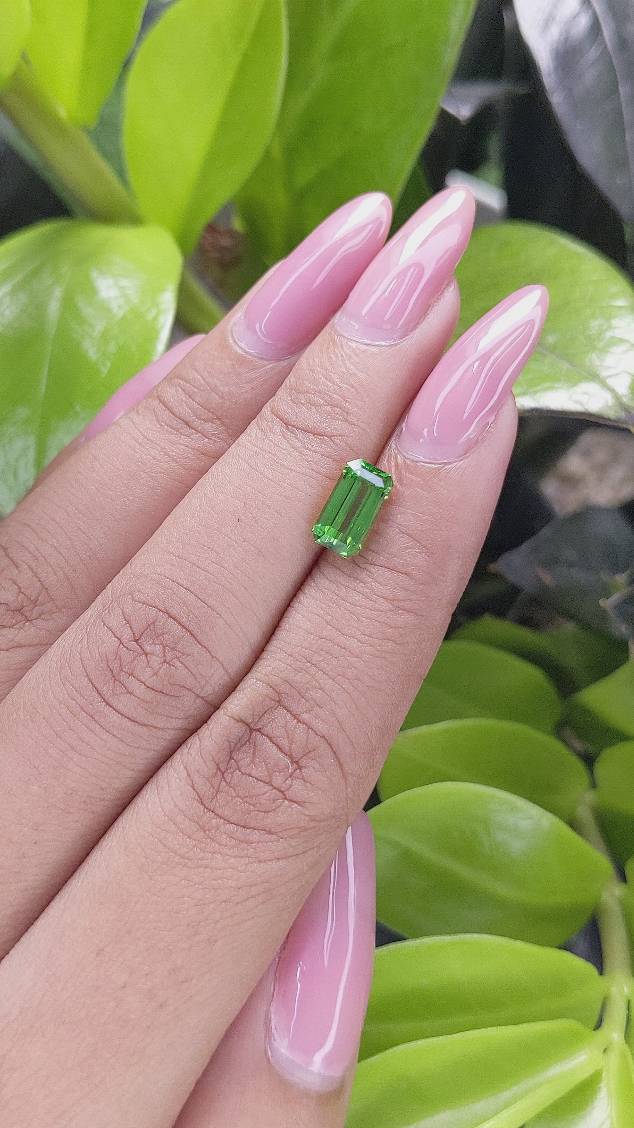 2.01 Ct. Tsavorite Garnet from Tanzania Size Video