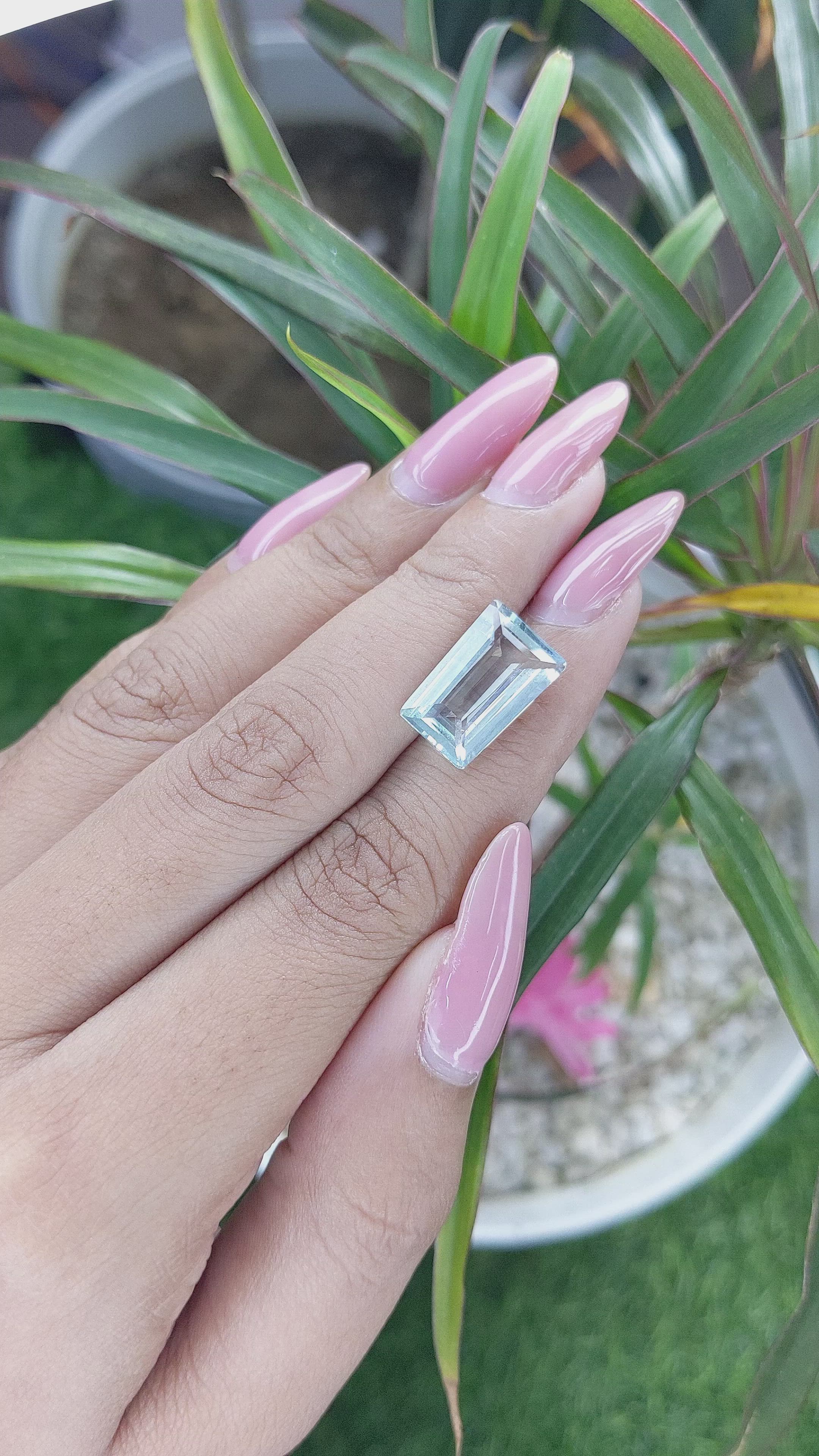 5.62 Ct. Aquamarine from Tanzania Size Video