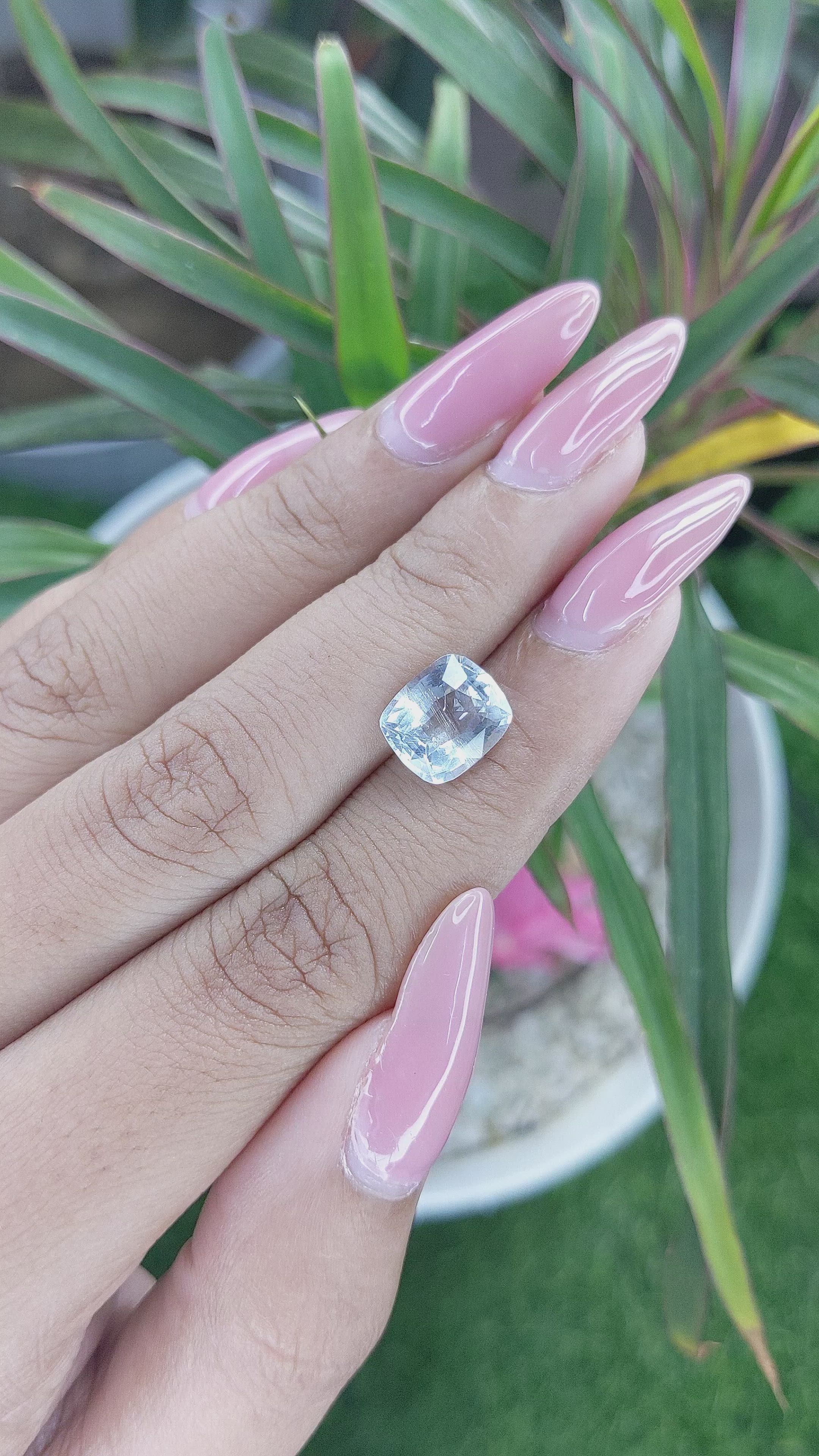 2.74 Ct. Aquamarine from Tanzania Size Video