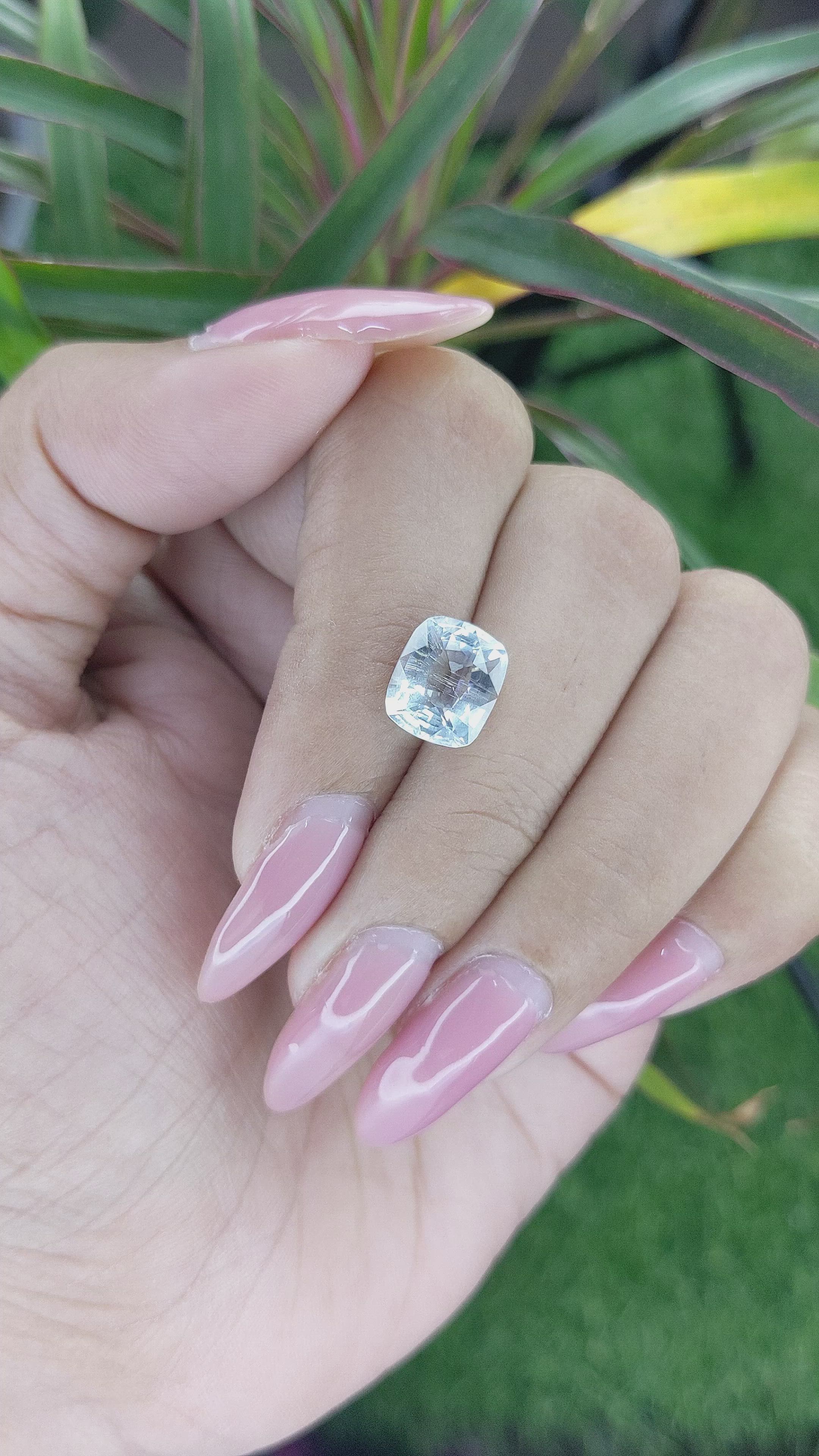 2.74 Ct. Aquamarine from Tanzania Size Video