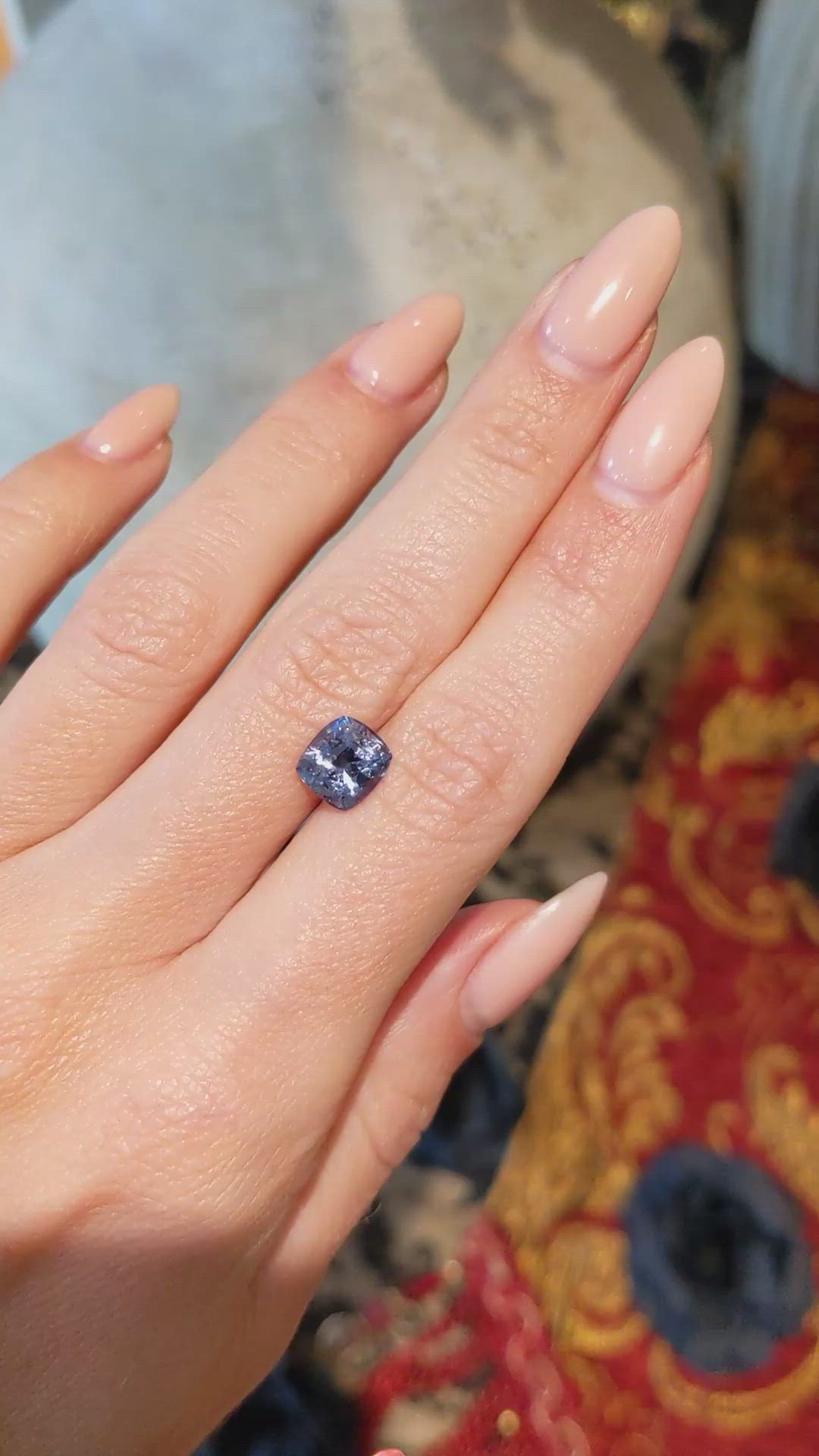 2.30 Ct. Purplish Blue Spinel from Ceylon (Sri Lanka) Size Video