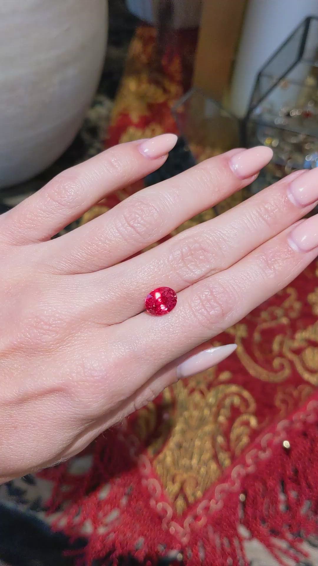 3.54 Ct. Spinel from Ceylon (Sri Lanka) Size Video