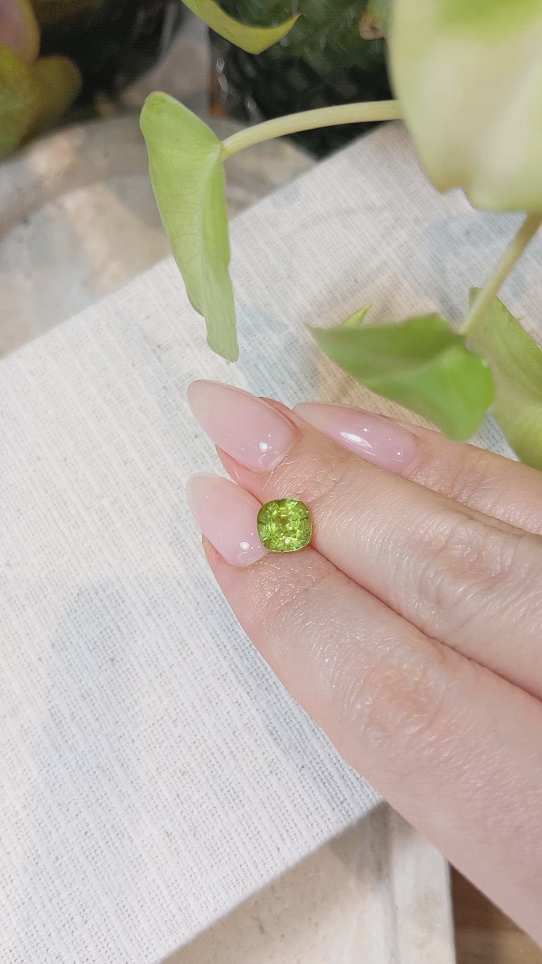 2.11 Ct. Yellowish Green Peridot from Burma (Myanmar) Size Video