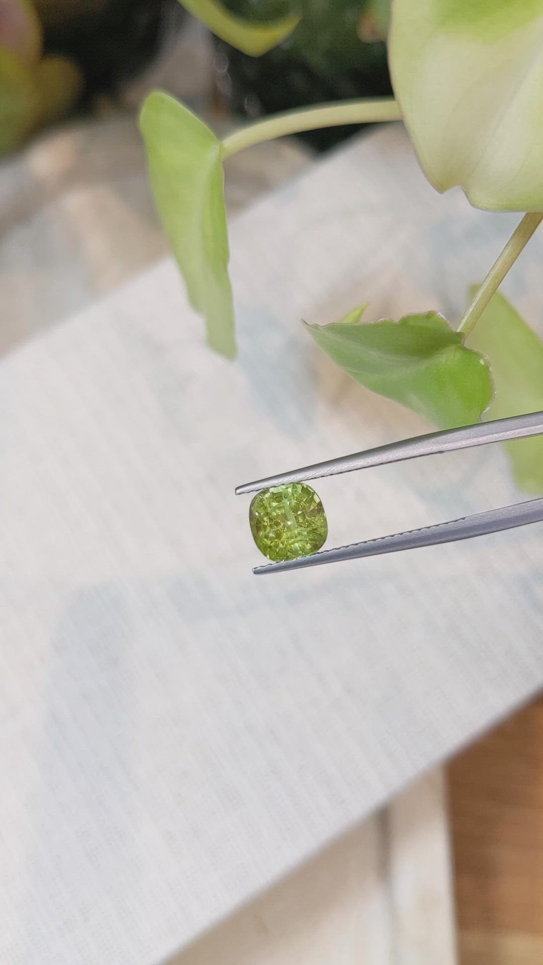 2.11 Ct. Yellowish Green Peridot from Burma (Myanmar) Size Video