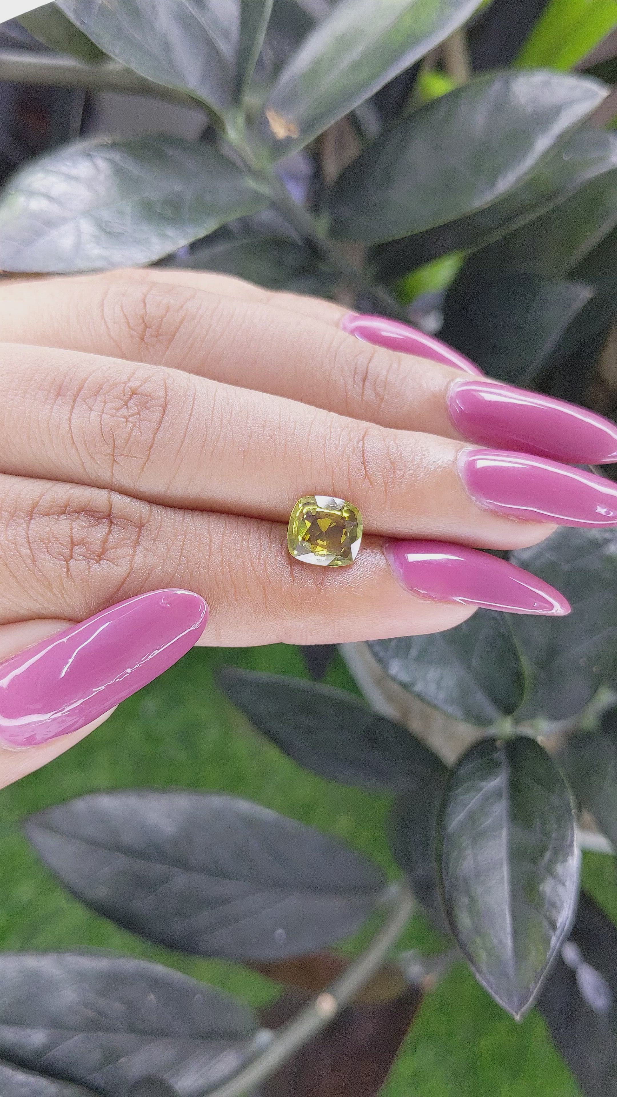 1.93 Ct. Chrysoberyl from Ceylon (Sri Lanka) Size Video