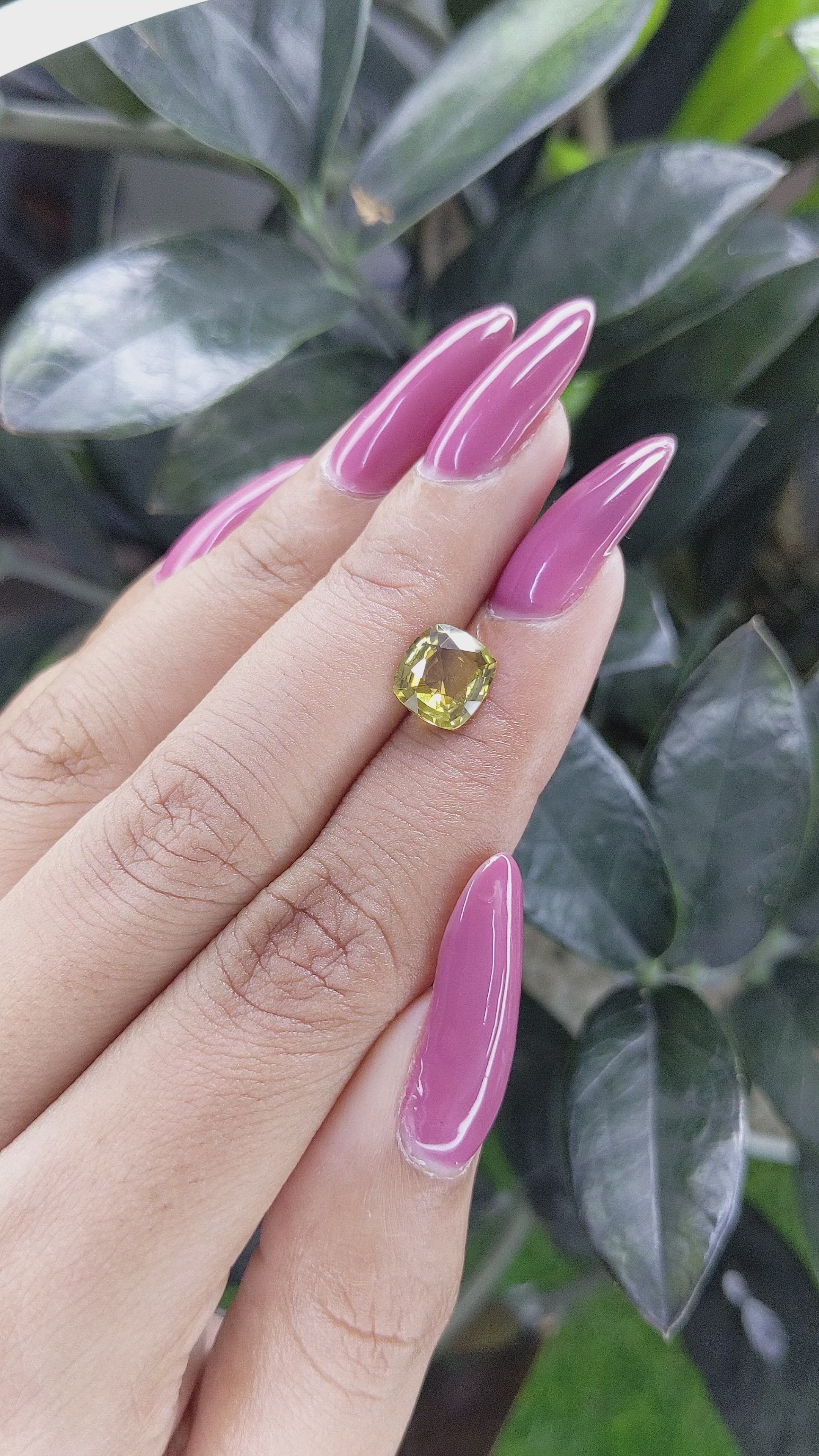 1.93 Ct. Chrysoberyl from Ceylon (Sri Lanka) Size Video