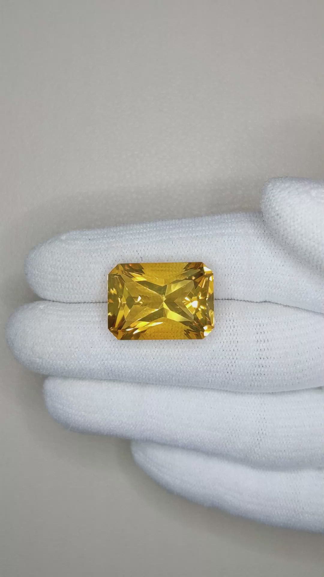 15.79 Ct. Citrine from Brazil Size Video