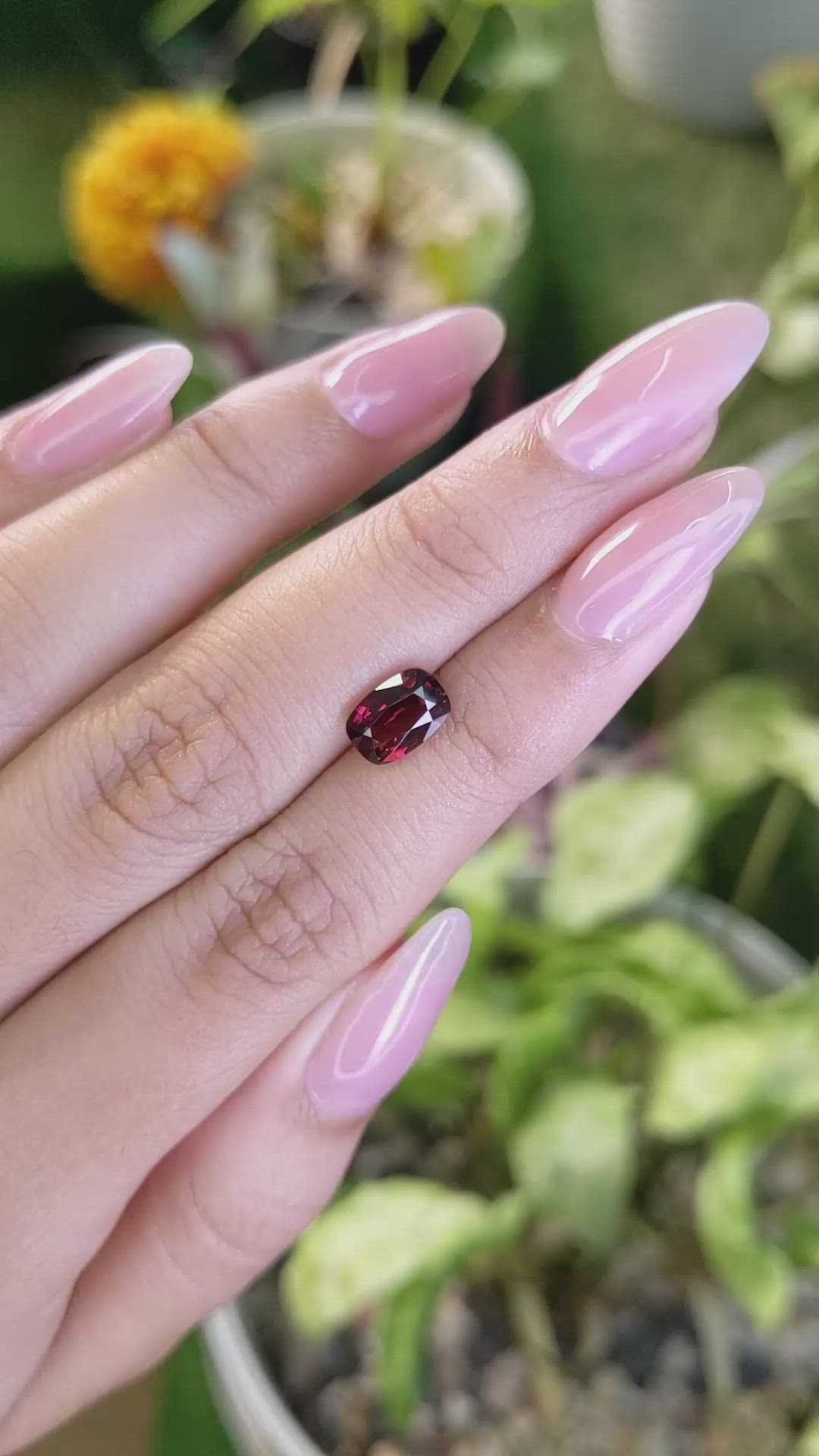 2.04 Ct. Garnet from Ceylon (Sri Lanka) Size Video